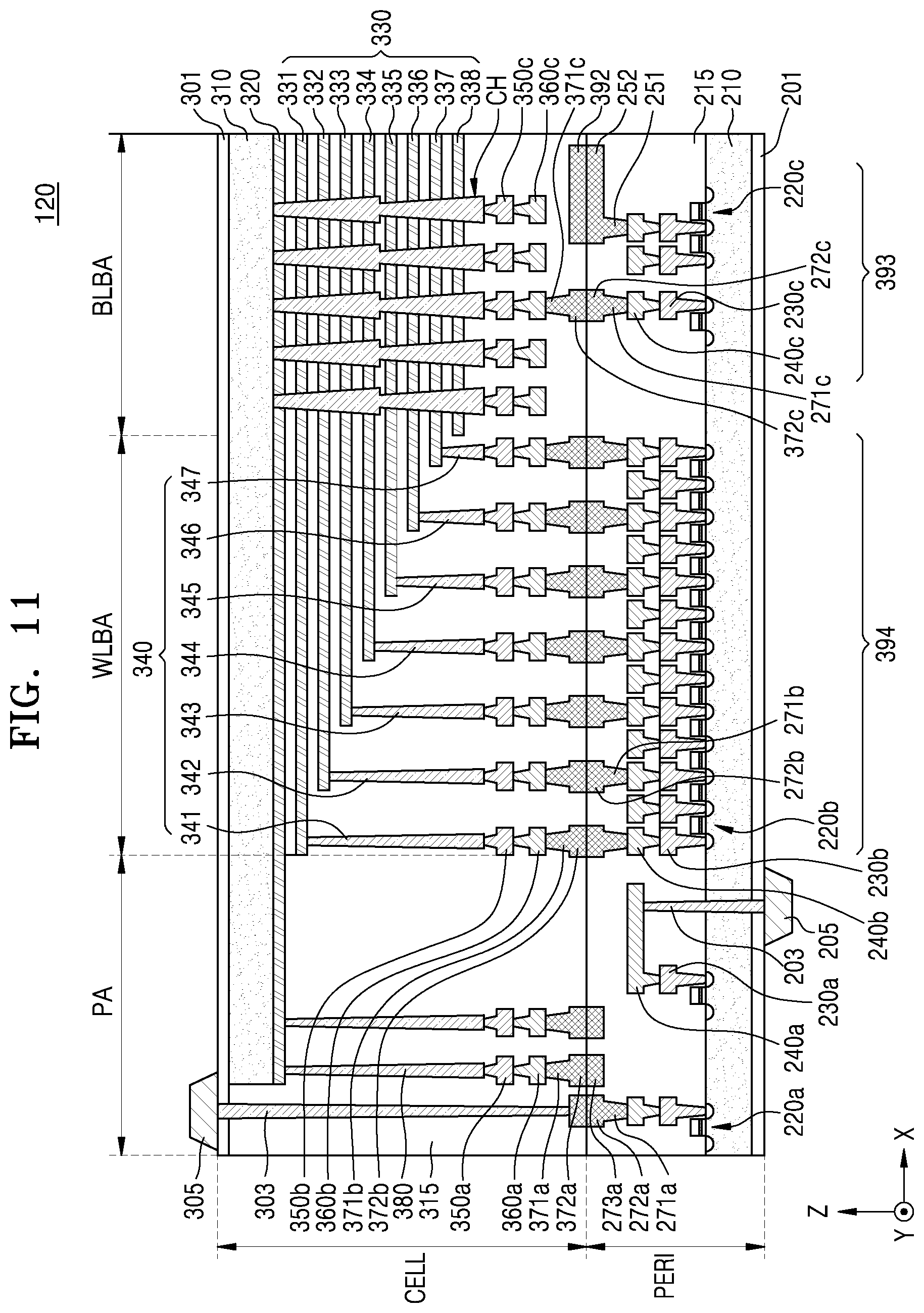 Patent US12147666 Figure 11 – Non-volatile memory device including multi-stack memory block and operating method thereof
