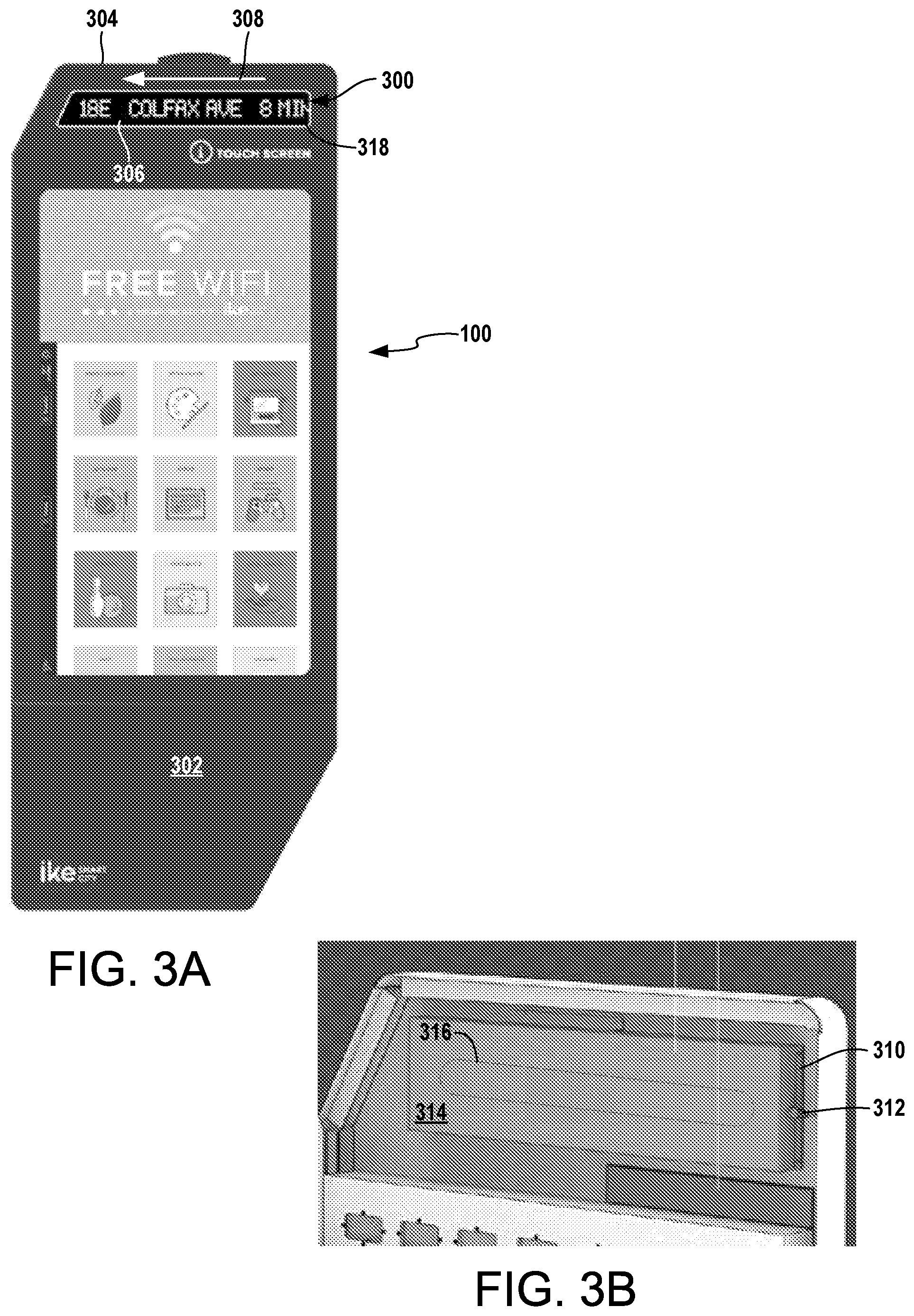 Patent US12147724 Figure 3 – Interactive kiosk with dynamically updated ticker