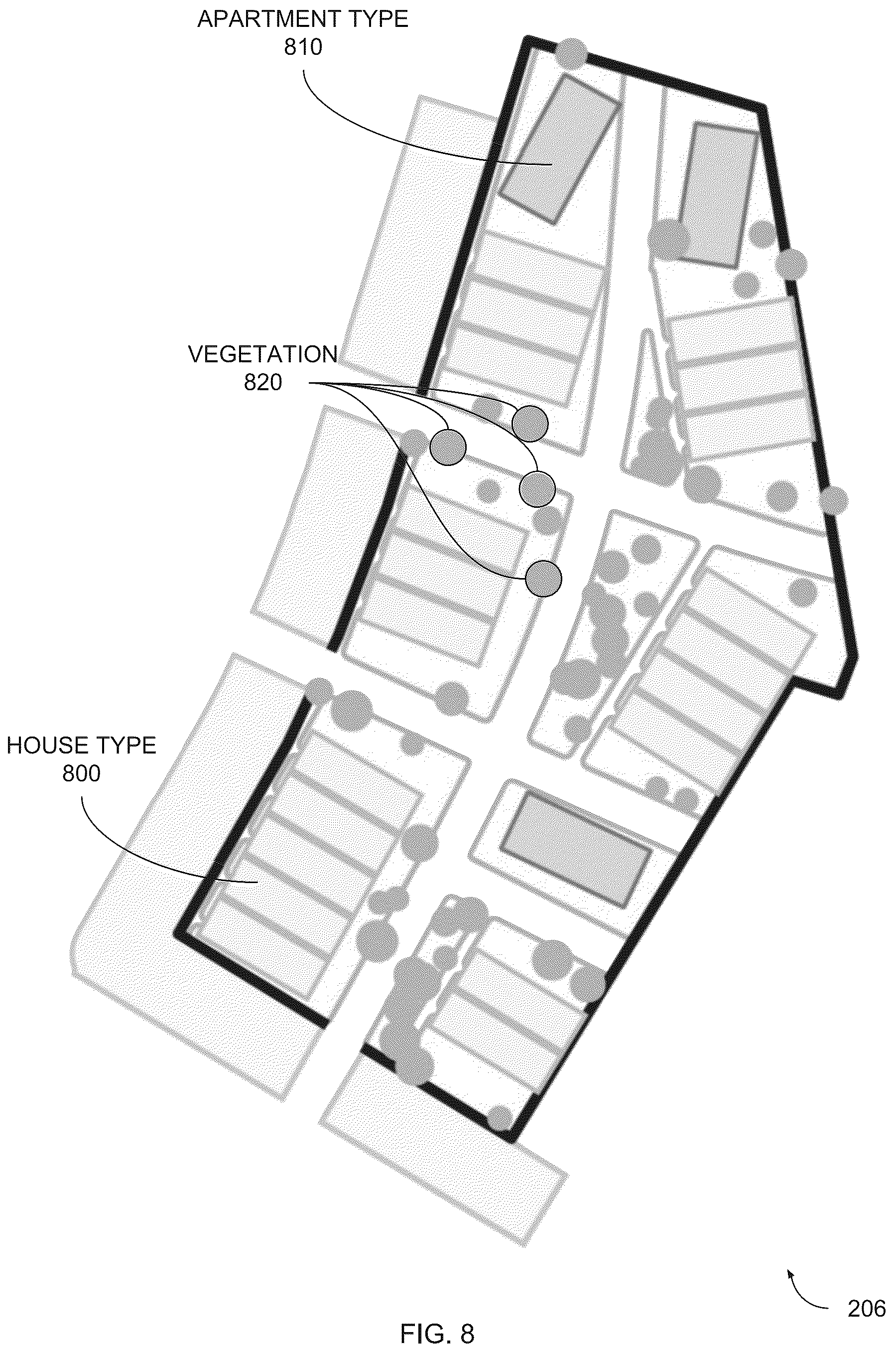 Patent US12147737 Figure 8 – Generative design pipeline for urban and neighborhood planning
