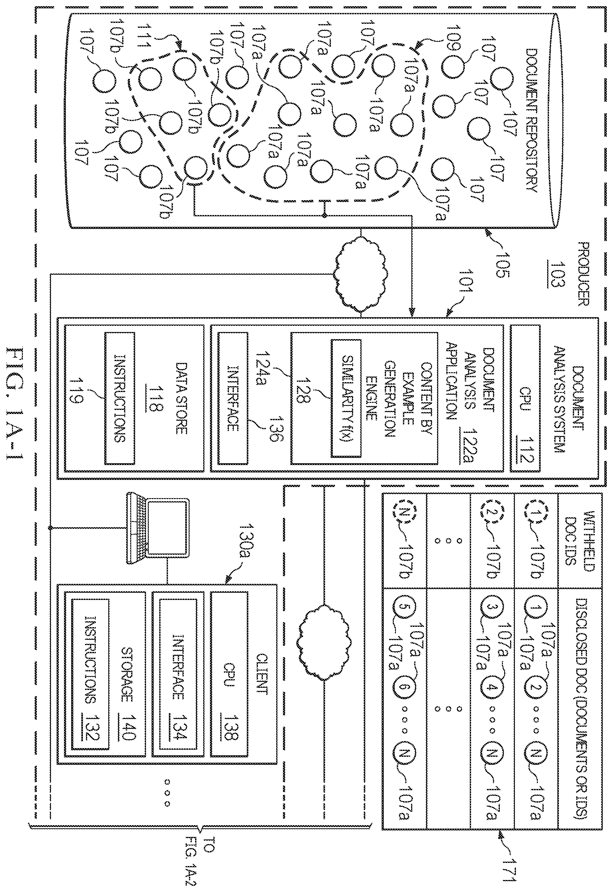 Patent US12147759 Figure 1 – Systems and methods for document analysis to produce, consume and analyze content-by-example logs for documents