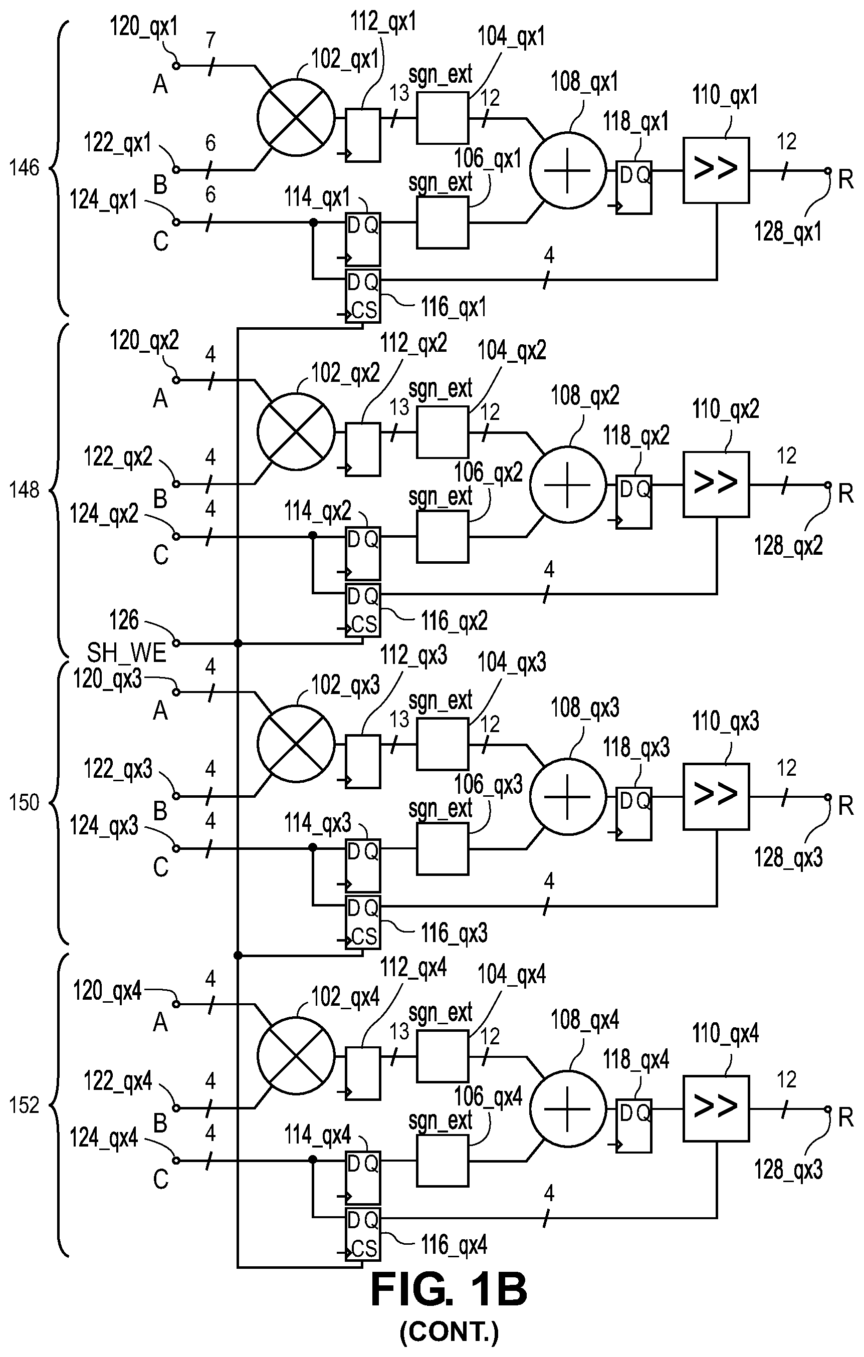 Patent US12147782 Figure 4 – Peripheral tooldual/quad-fracturable digital signal processing block for programmable gate architectures