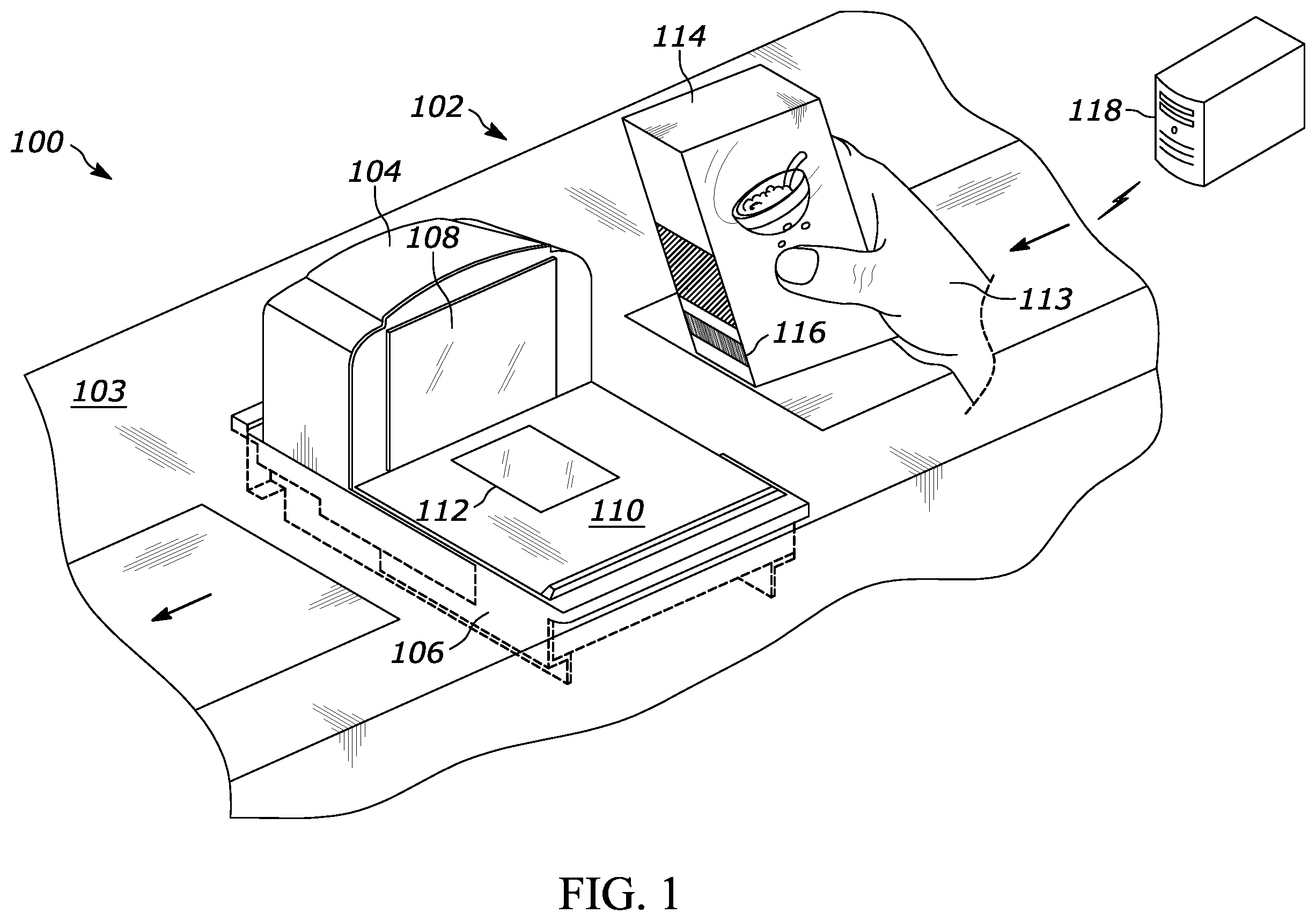 Patent US12147869 Figure 1 – Indicia readers with multiple imaging assemblies and dichroic mirrors