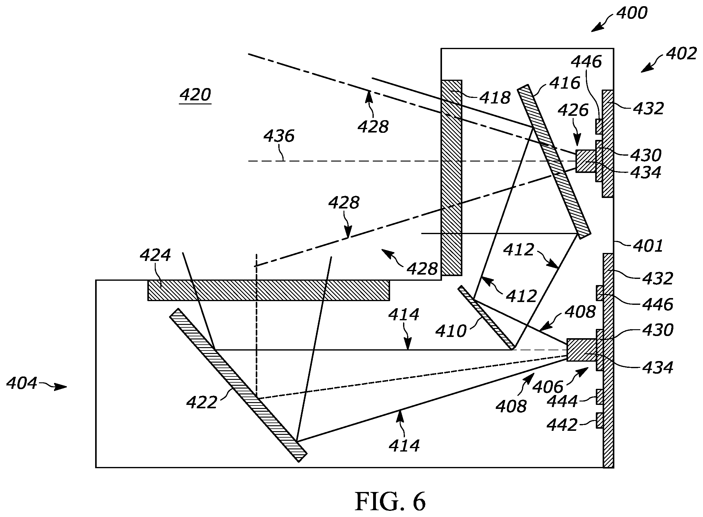 Patent US12147869 Figure 6 – Indicia readers with multiple imaging assemblies and dichroic mirrors