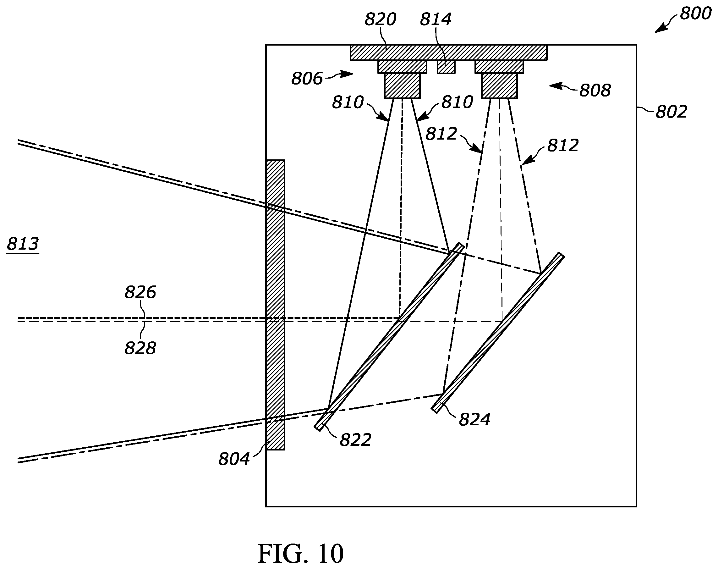 Patent US12147869 Figure 10 – Indicia readers with multiple imaging assemblies and dichroic mirrors