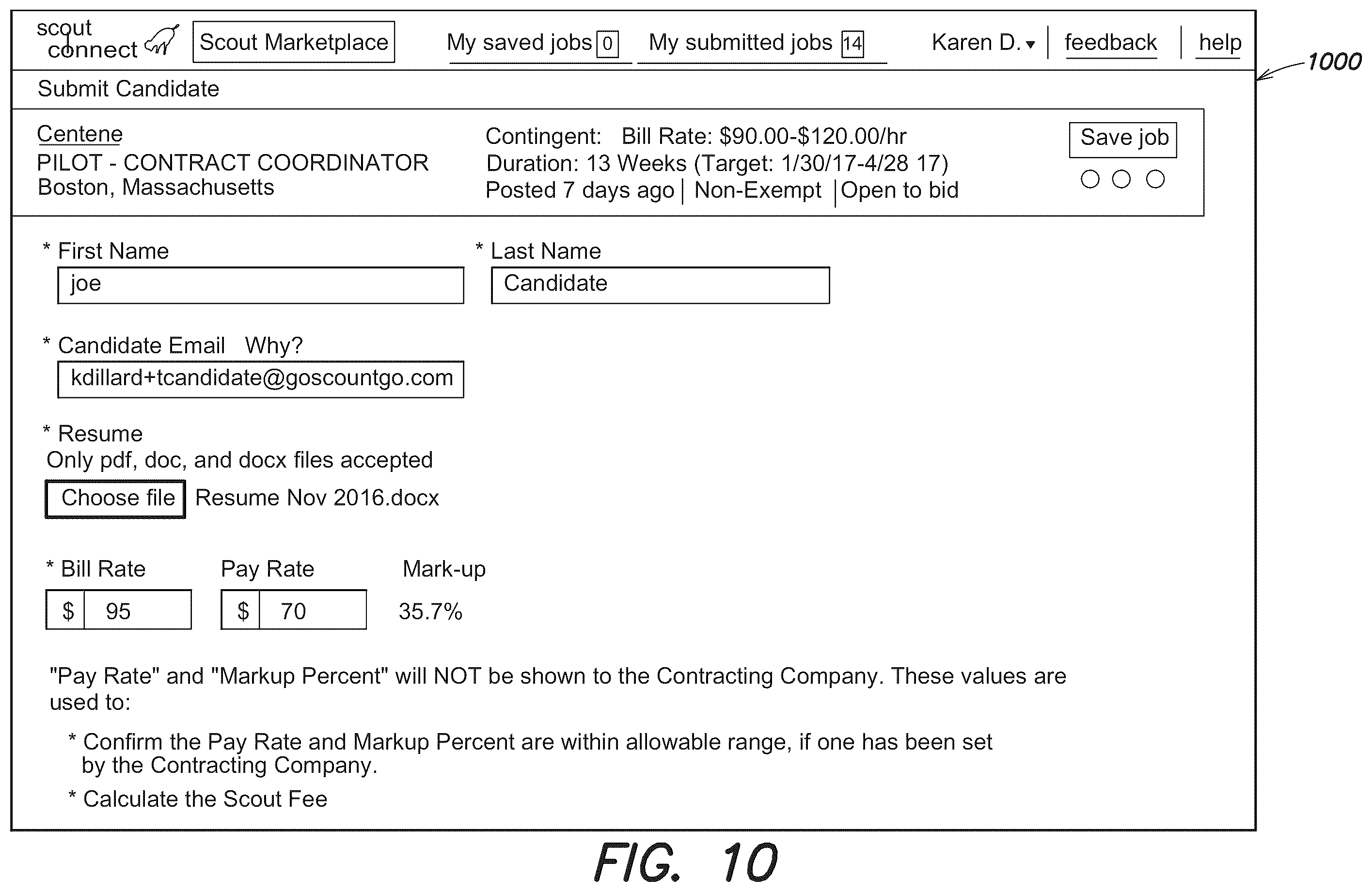 Patent US12147919 Figure 17 – System and interfaces for managing temporary workers