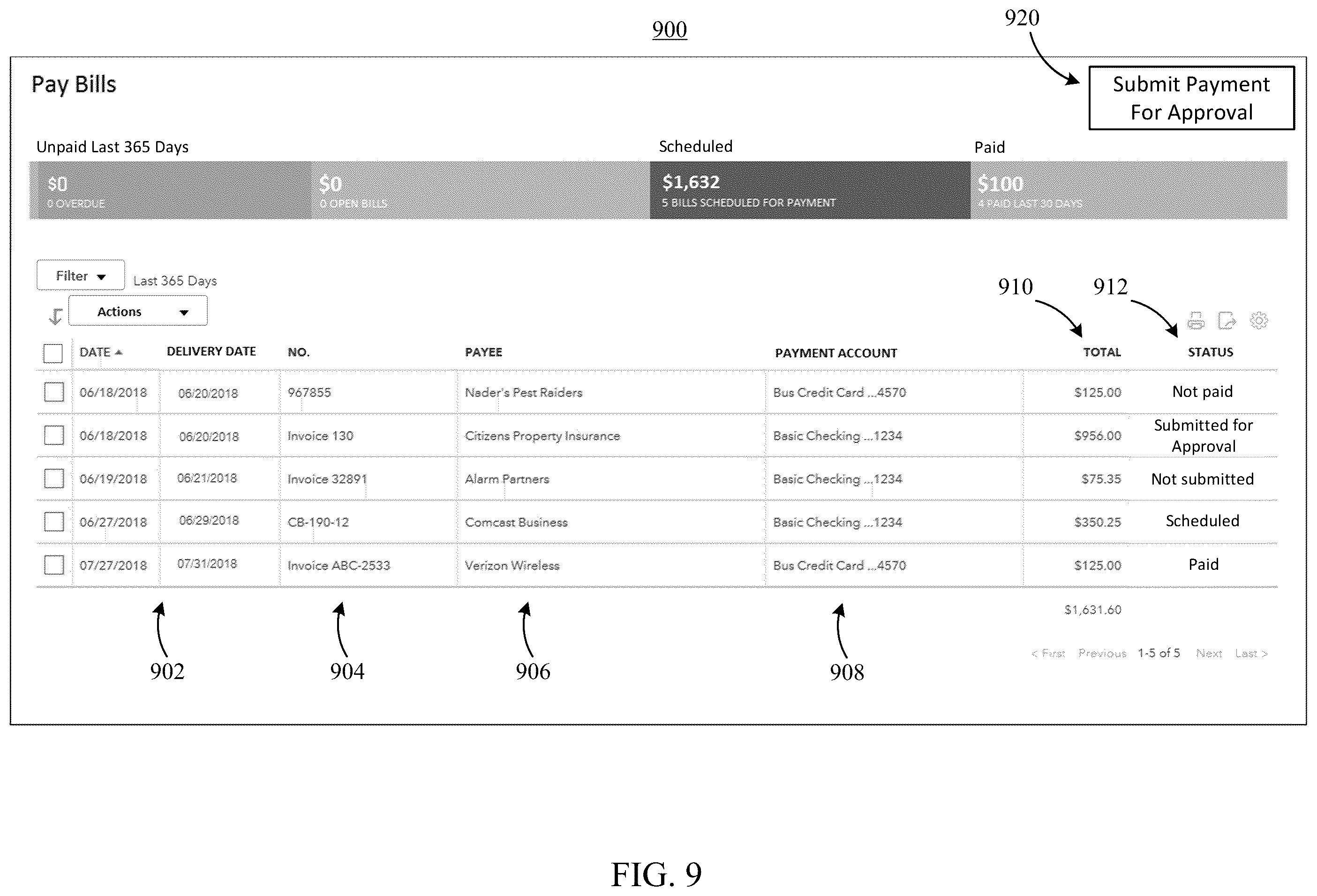 Patent US12147953 Figure 9 – Third-party payment interfaces