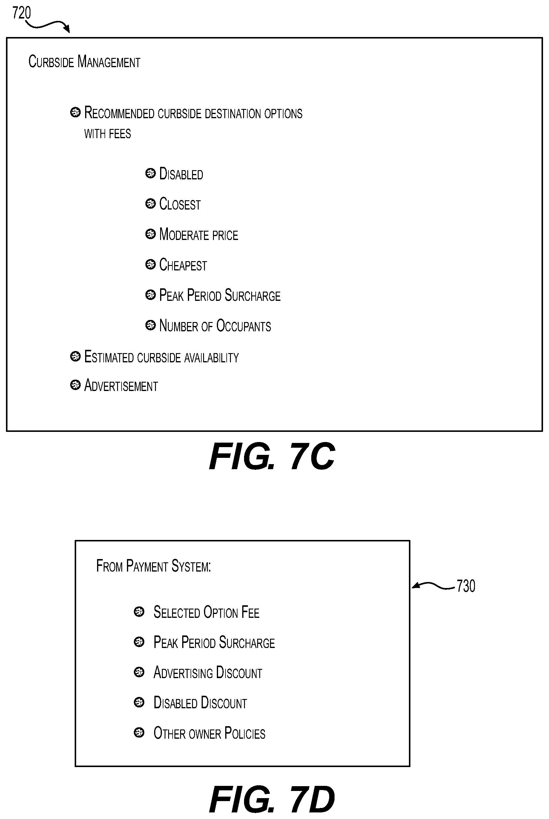 Patent US12147969 Figure 7 – Method for managing curbside use by vehicles