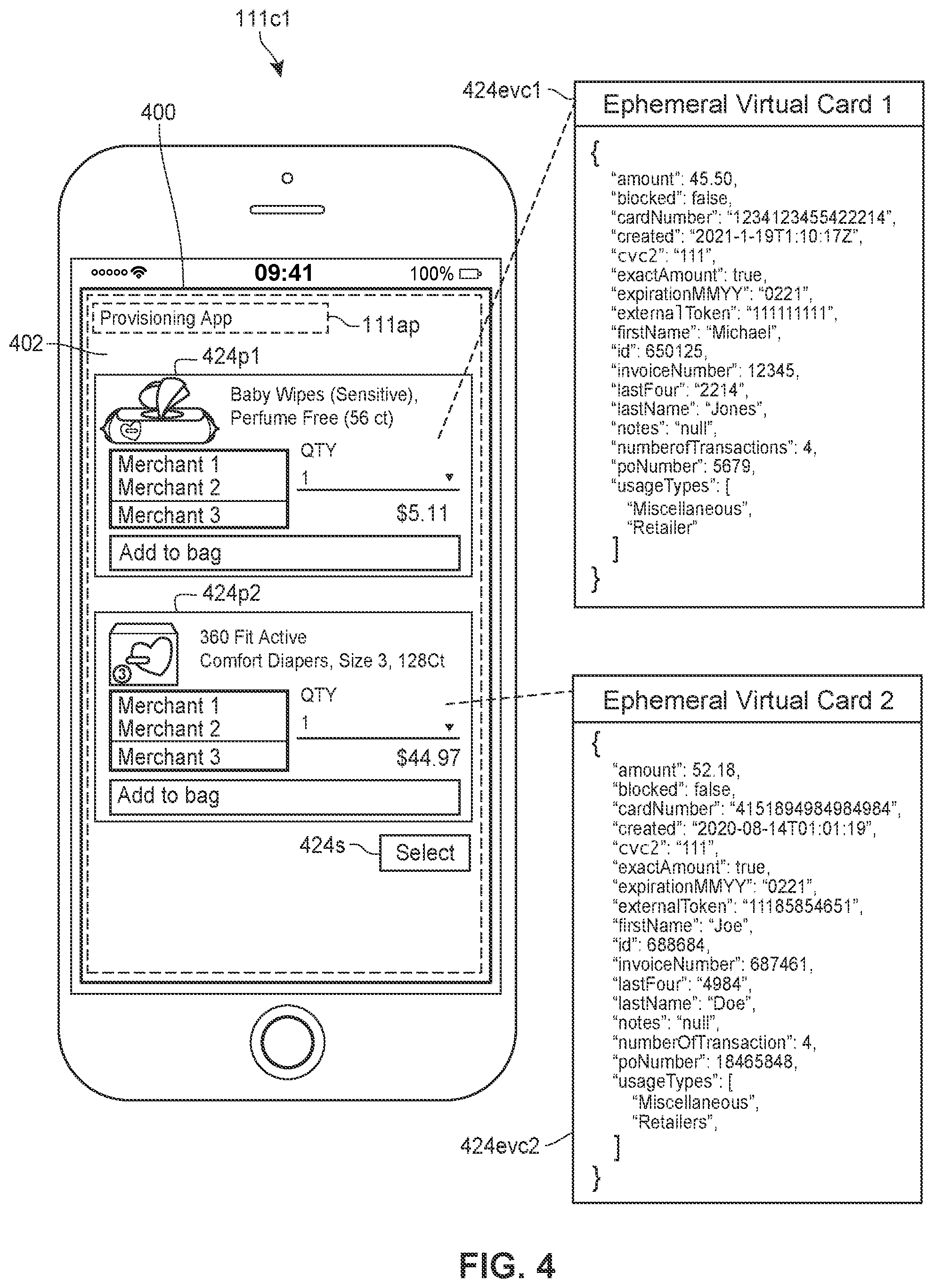 Patent US12147971 Figure 7 – Secure product provisioning systems and methods for preventing electronic fraud by generation of ephemeral virtual cards for injection from secure proxy accounts into electronic provisioning networks