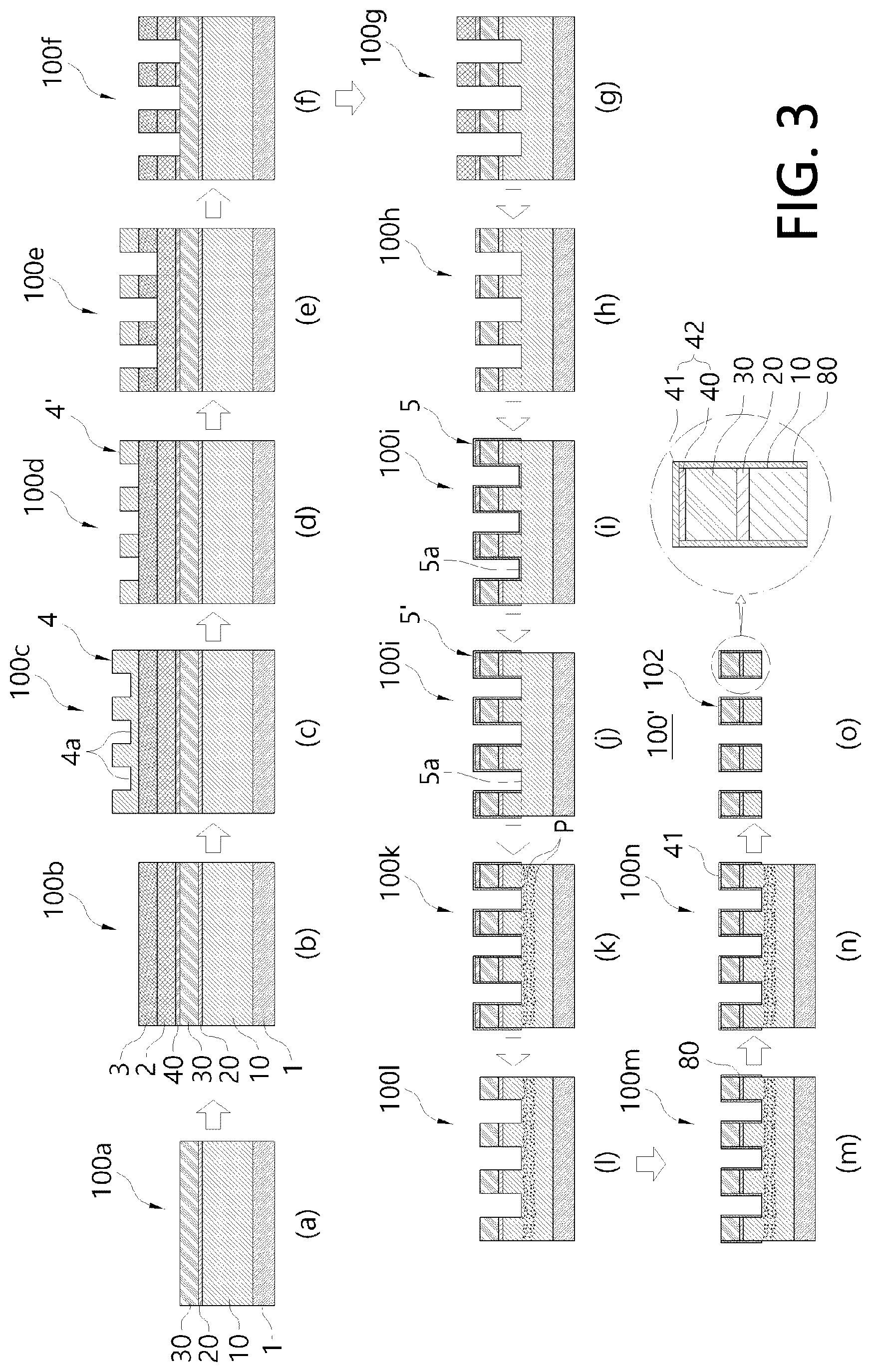 Patent US12155004 Figure 3 – Method of separating plurality of LED structures from wafer