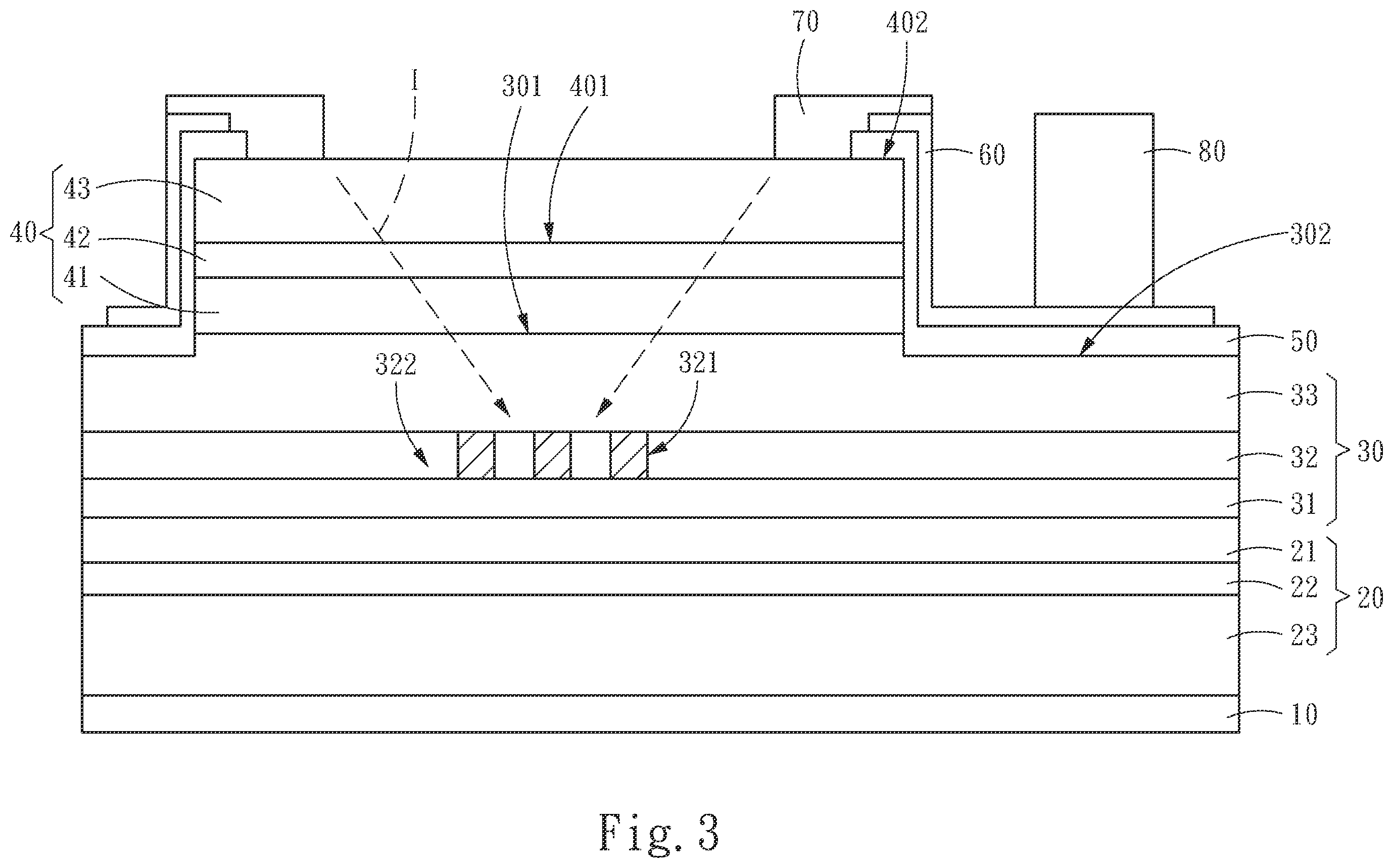 Patent US12155010 Figure 3 – Small-size vertical-type light emitting diode chip with high luminous in central region