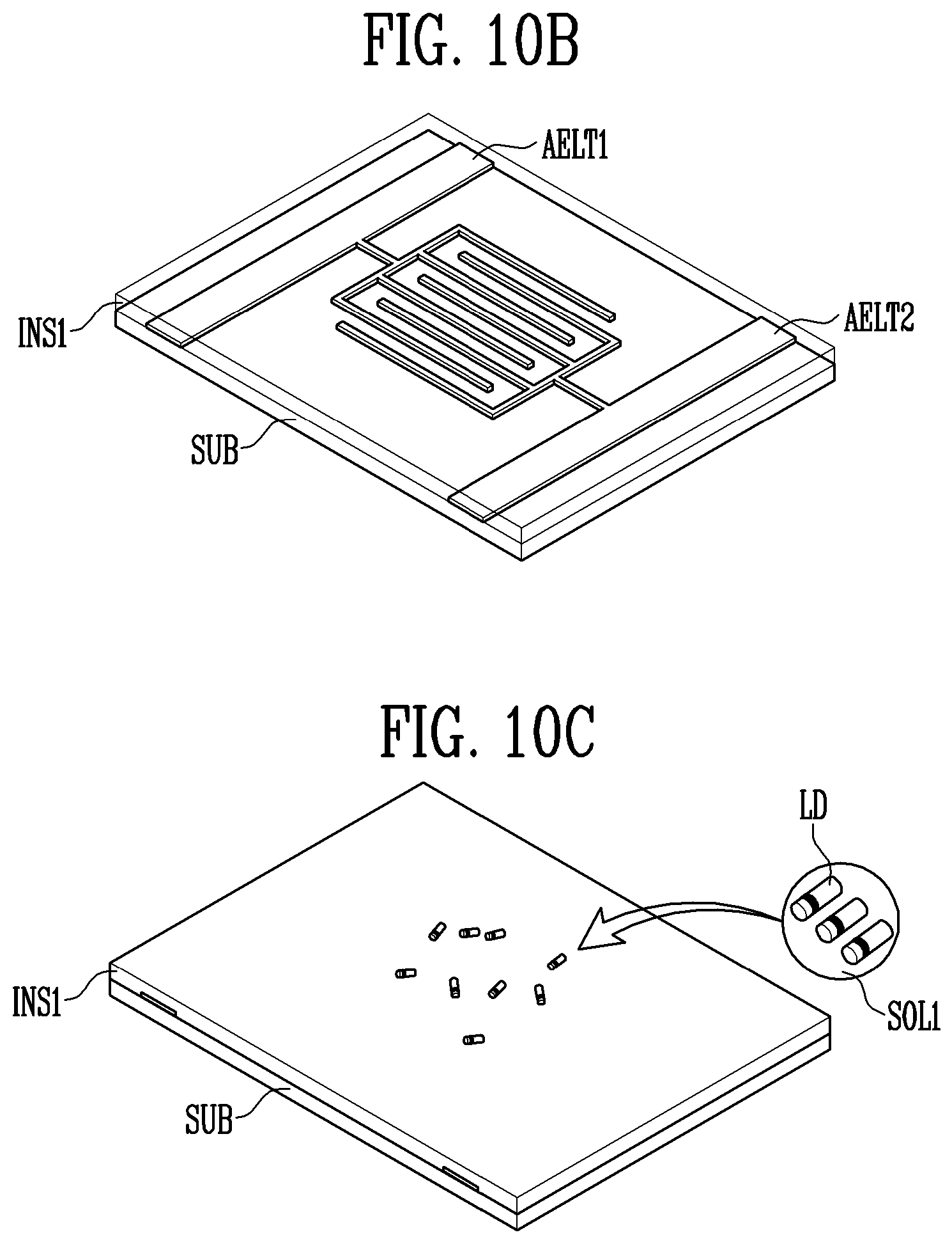 Patent US12155018 Figure 9 – Light-emitting device and display device including rod shaped light emitting elements and color conversion elements