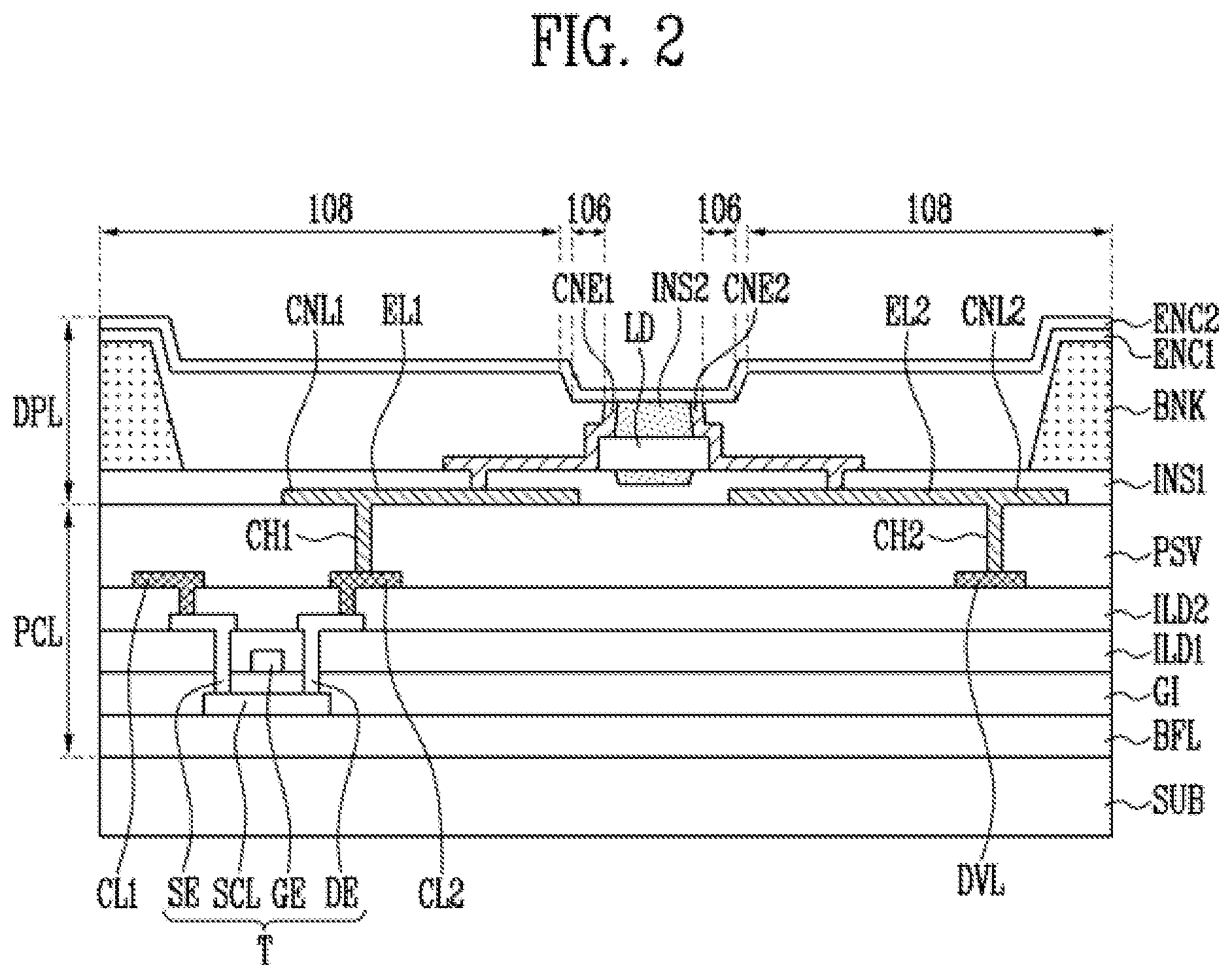 Patent US12155021 Figure 2 – Pixel, method of manufacturing the same, and display device including the same