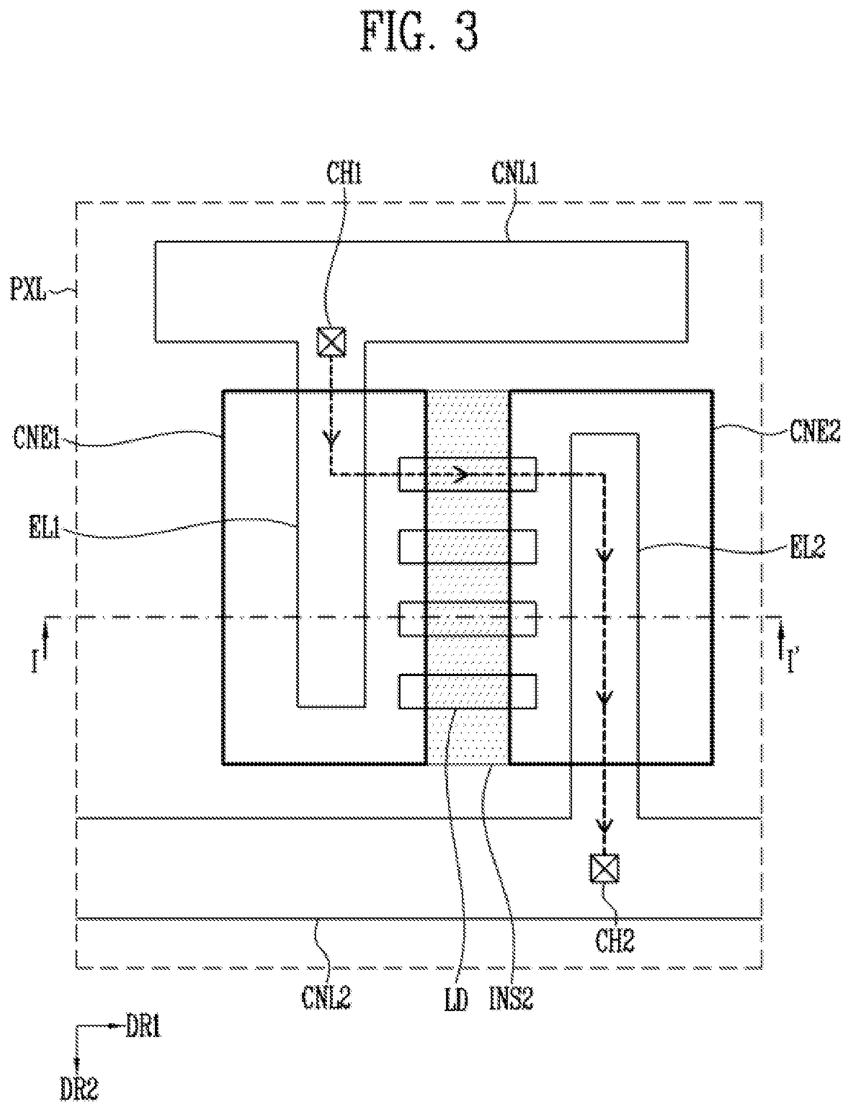 Patent US12155021 Figure 3 – Pixel, method of manufacturing the same, and display device including the same