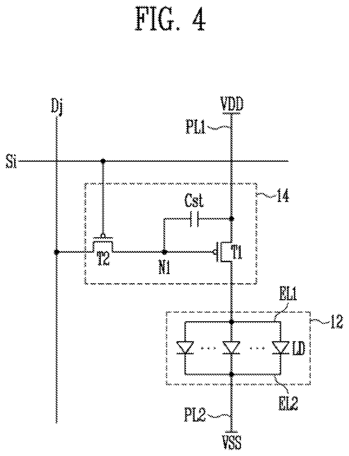 Patent US12155021 Figure 4 – Pixel, method of manufacturing the same, and display device including the same