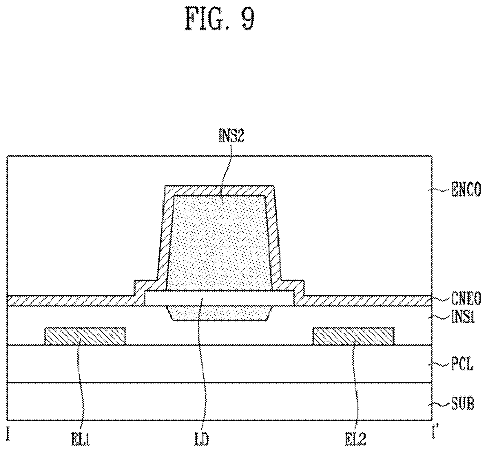Patent US12155021 Figure 9 – Pixel, method of manufacturing the same, and display device including the same