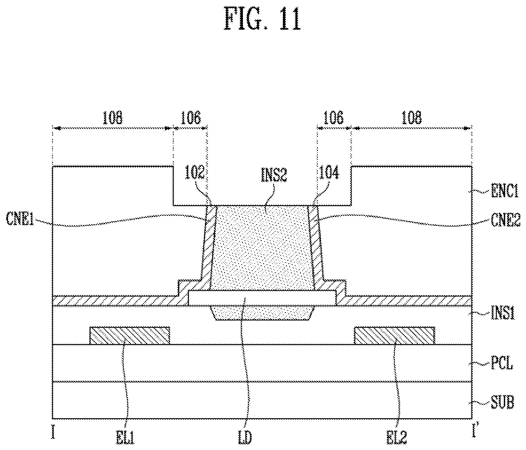 Patent US12155021 Figure 11 – Pixel, method of manufacturing the same, and display device including the same