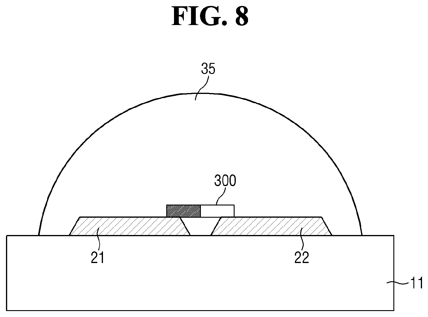Patent US12155022 Figure 8 – Display device and method for manufacturing display device