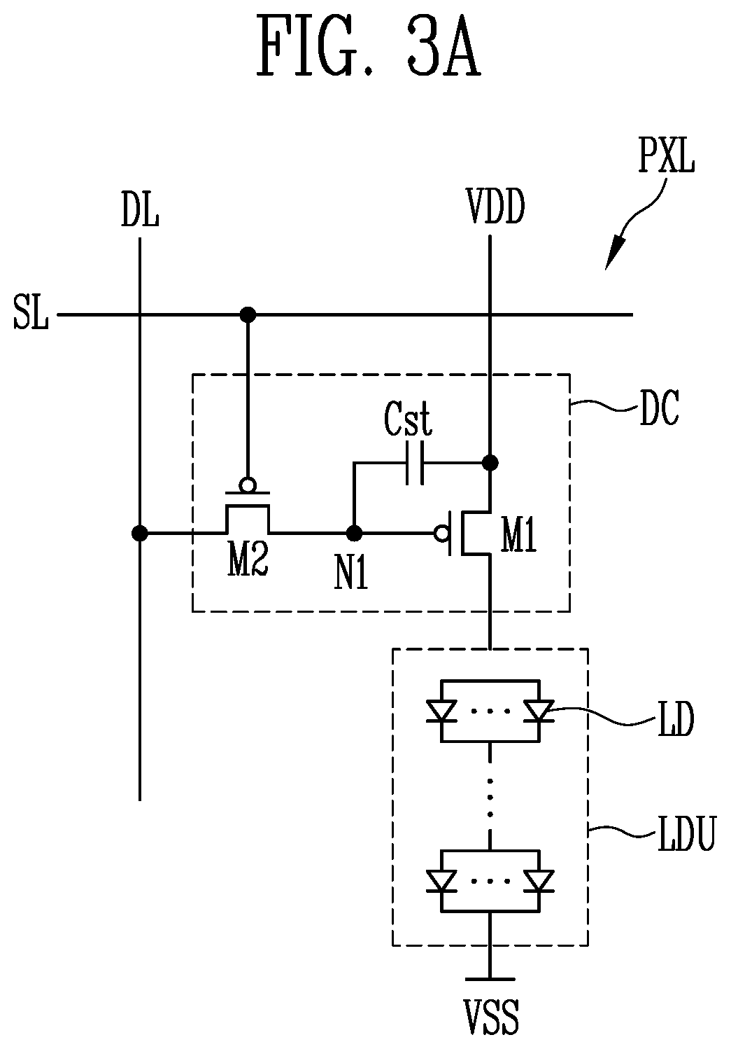 Patent US12155027 Figure 3 – Display device including a pad unit connected to a pixel