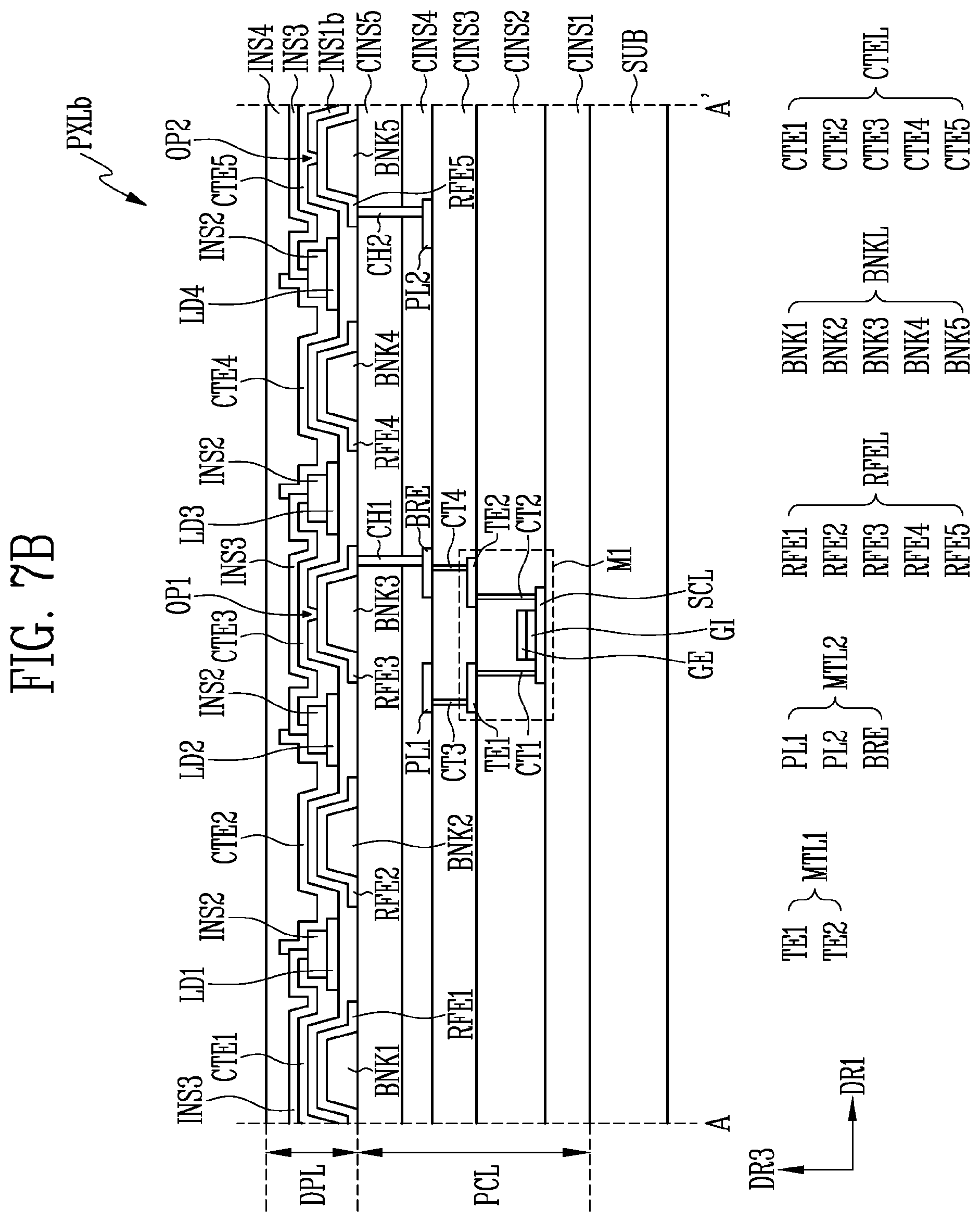 Patent US12155027 Figure 10 – Display device including a pad unit connected to a pixel