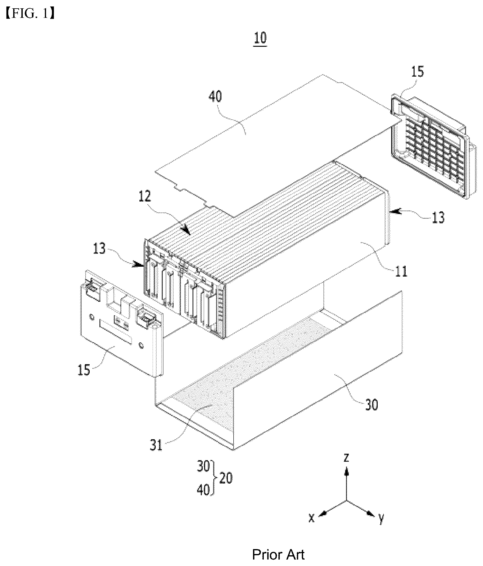 Patent US12155050 Figure 1 – Battery module and battery pack including the same