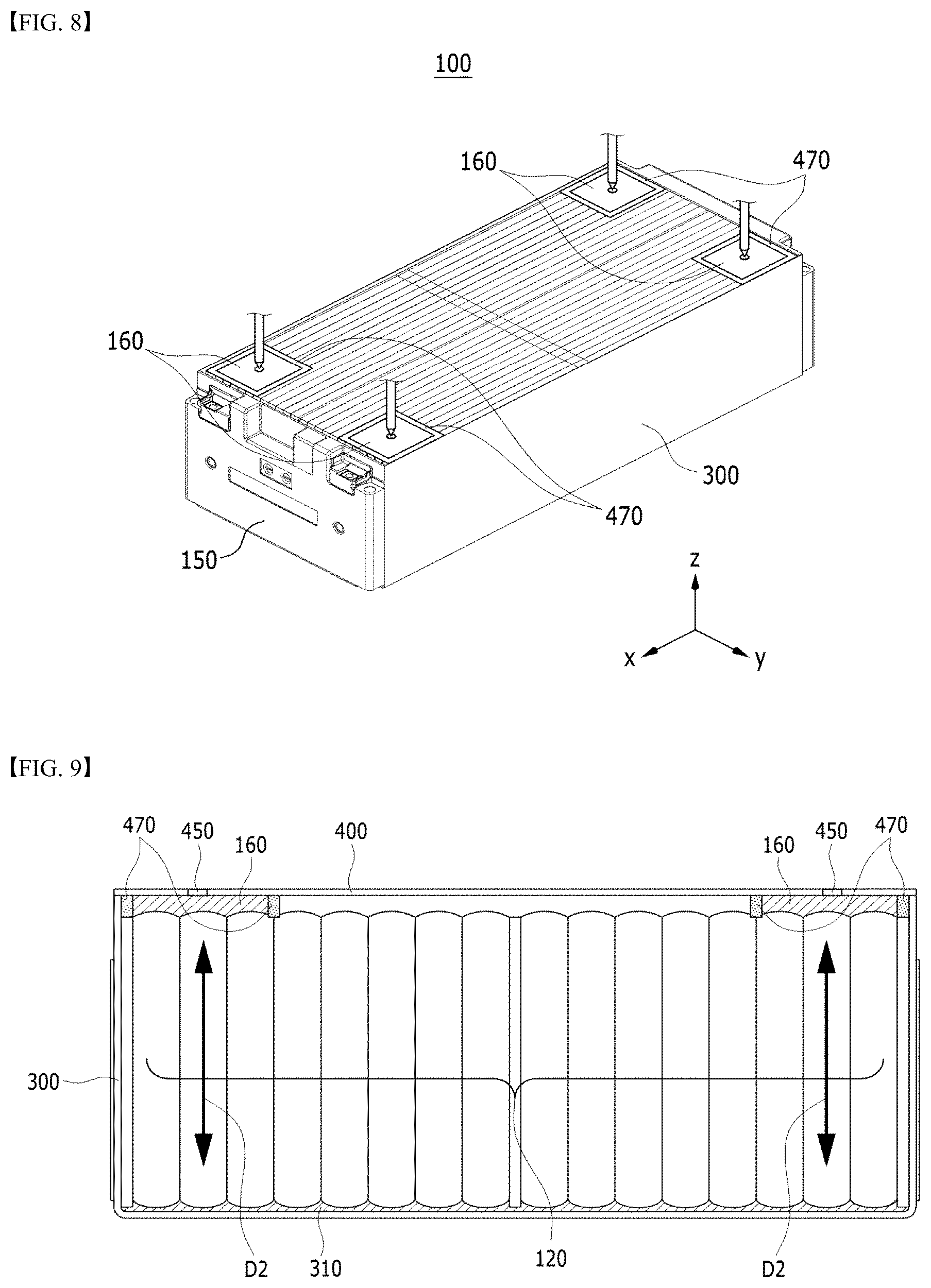 Patent US12155050 Figure 8 – Battery module and battery pack including the same