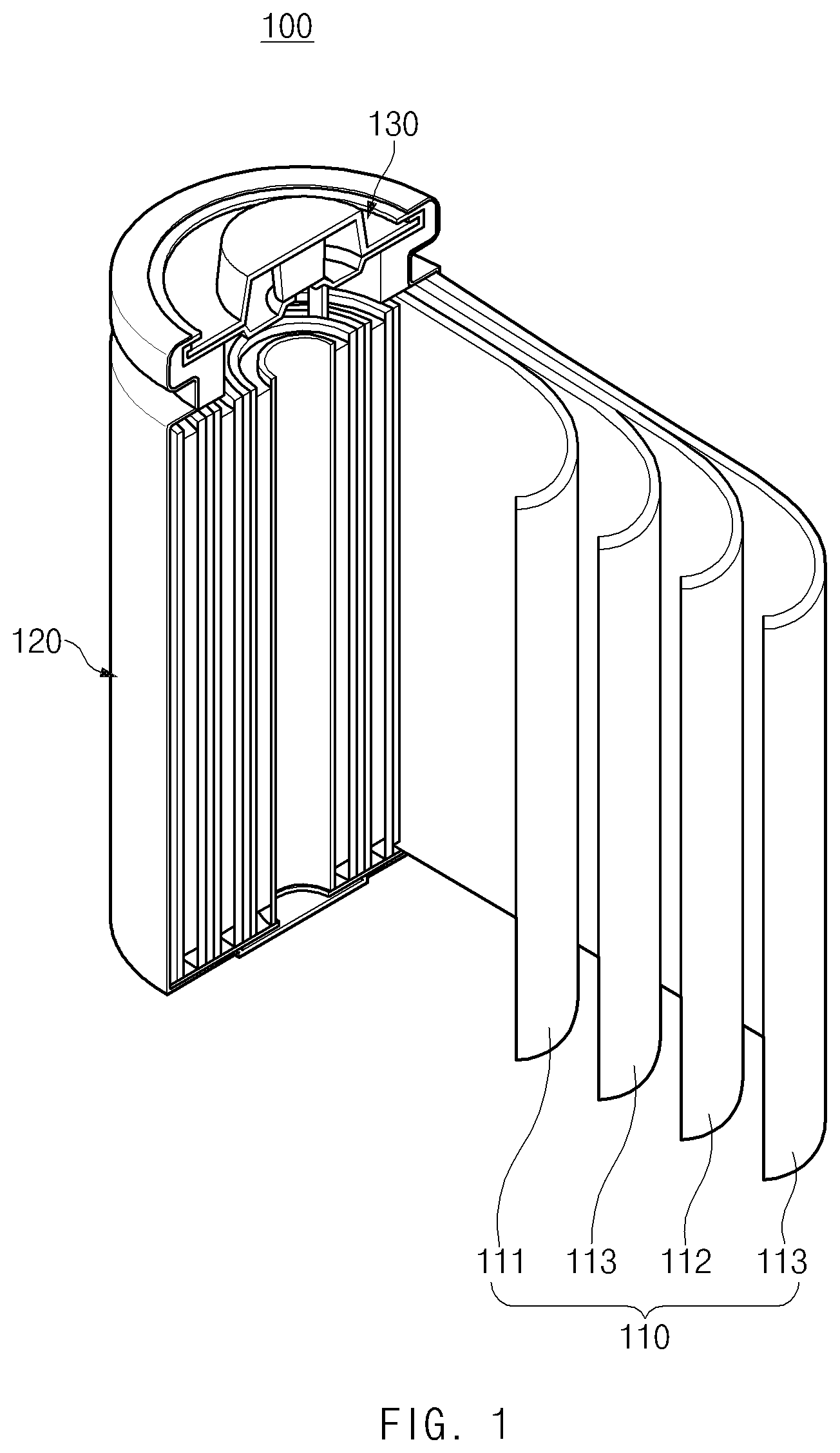 Patent US12155059 — Secondary battery and method for manufacturing the same — Figure 1