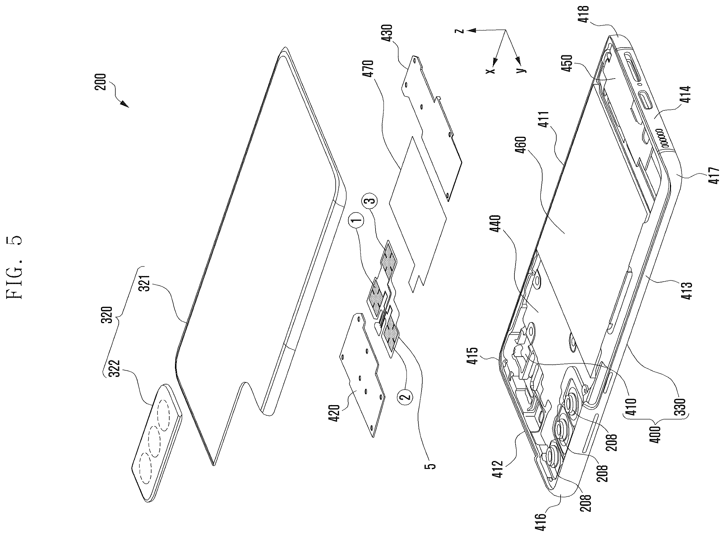 Patent US12155114 Figure 5 – Electronic device including antenna