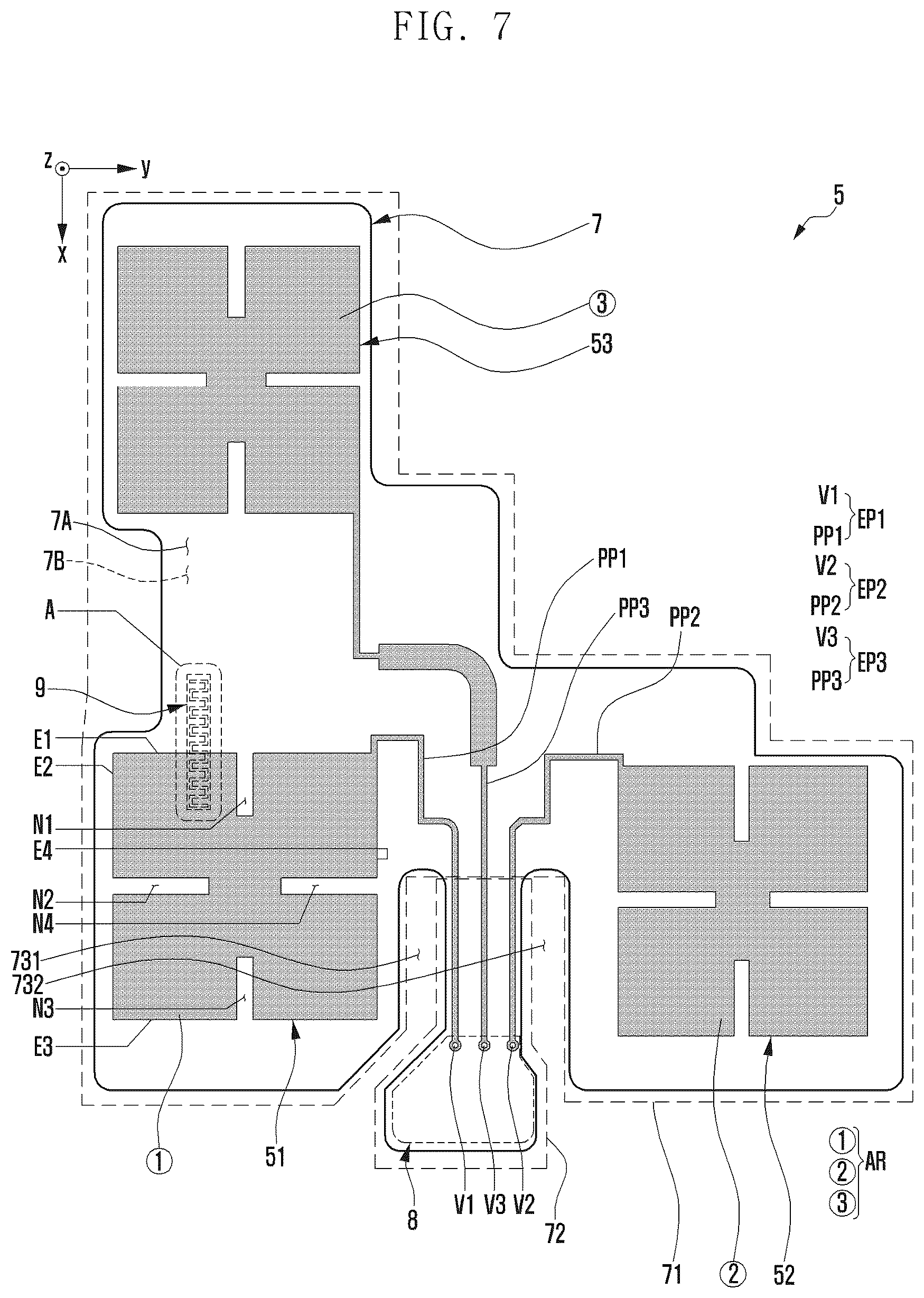Patent US12155114 Figure 7 – Electronic device including antenna