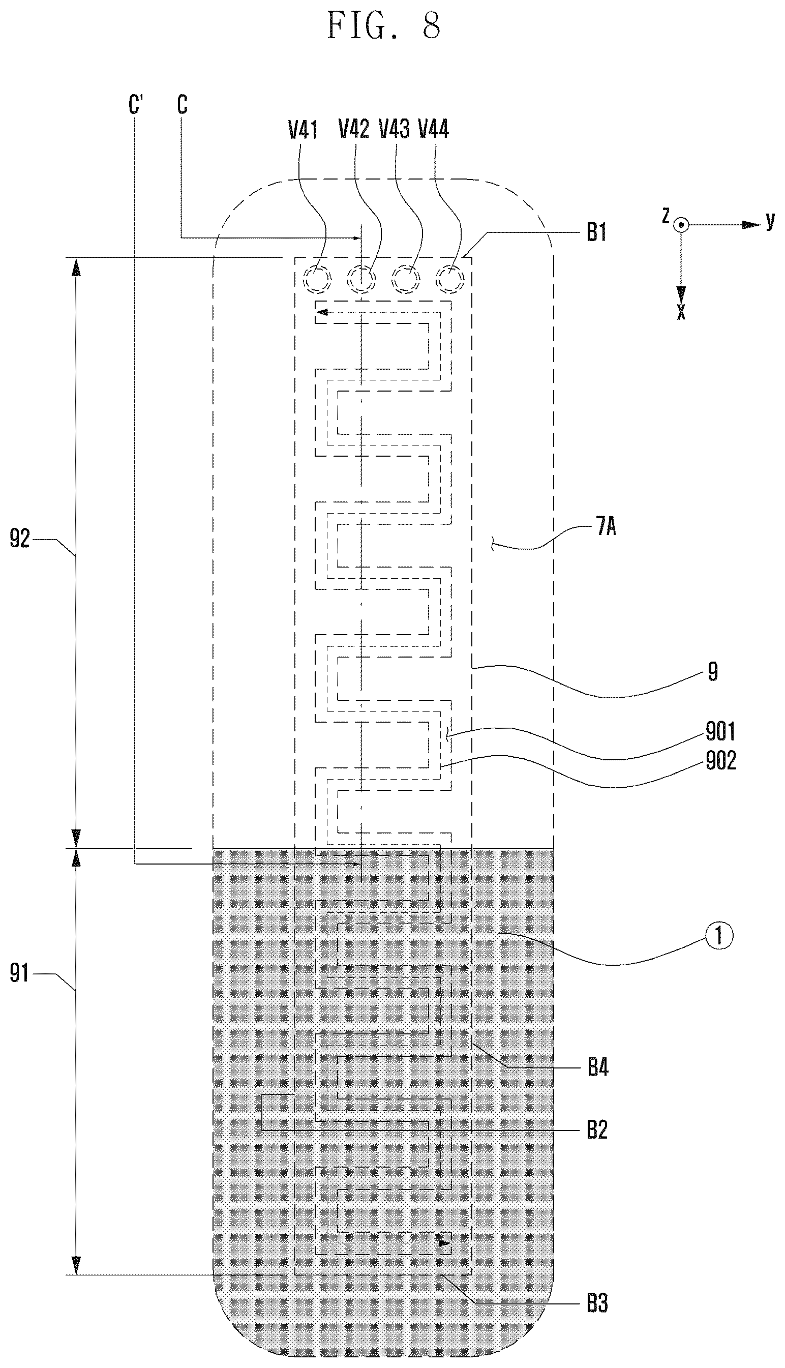 Patent US12155114 Figure 8 – Electronic device including antenna