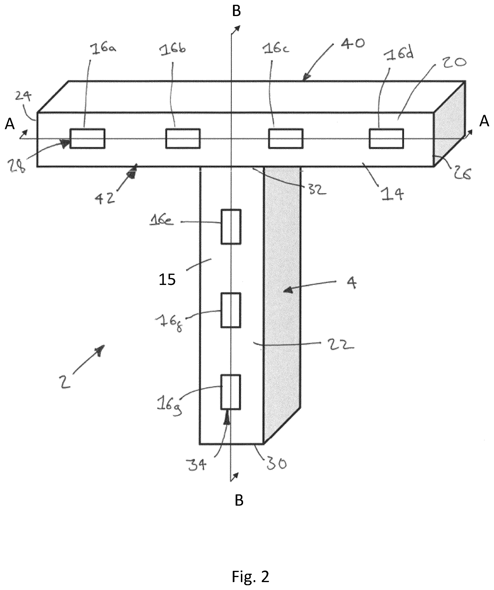 Patent US12155116 Figure 2 – Wave guide for an array antenna