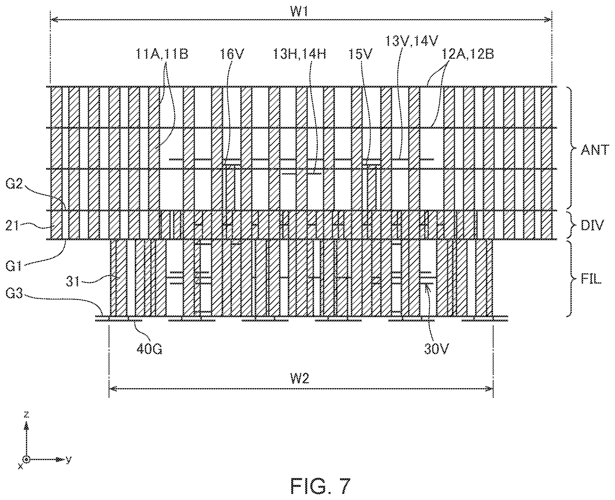 Patent US12155117 Figure 7 – Antenna device