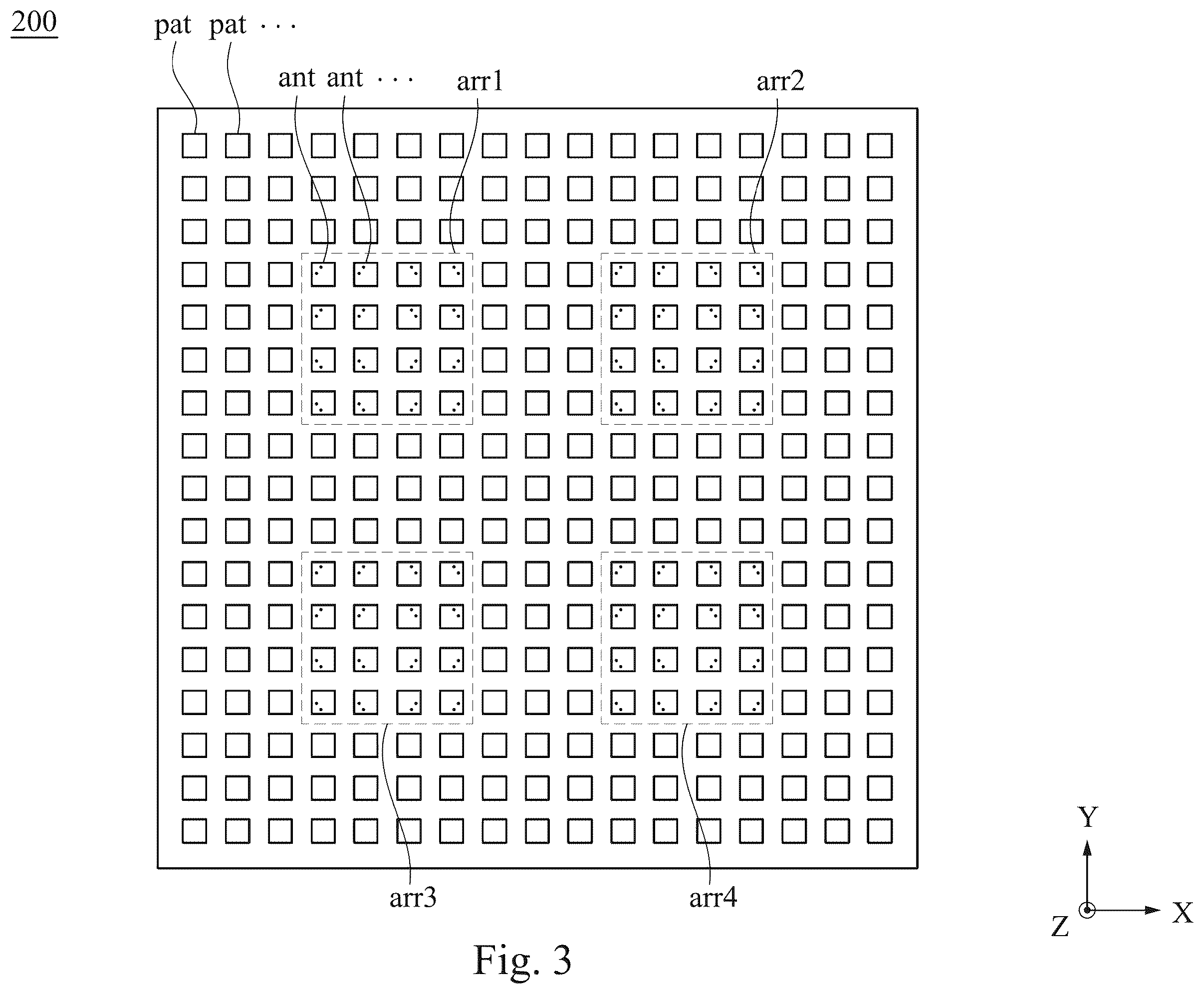 Patent US12155120 Figure 3 – Antenna array device