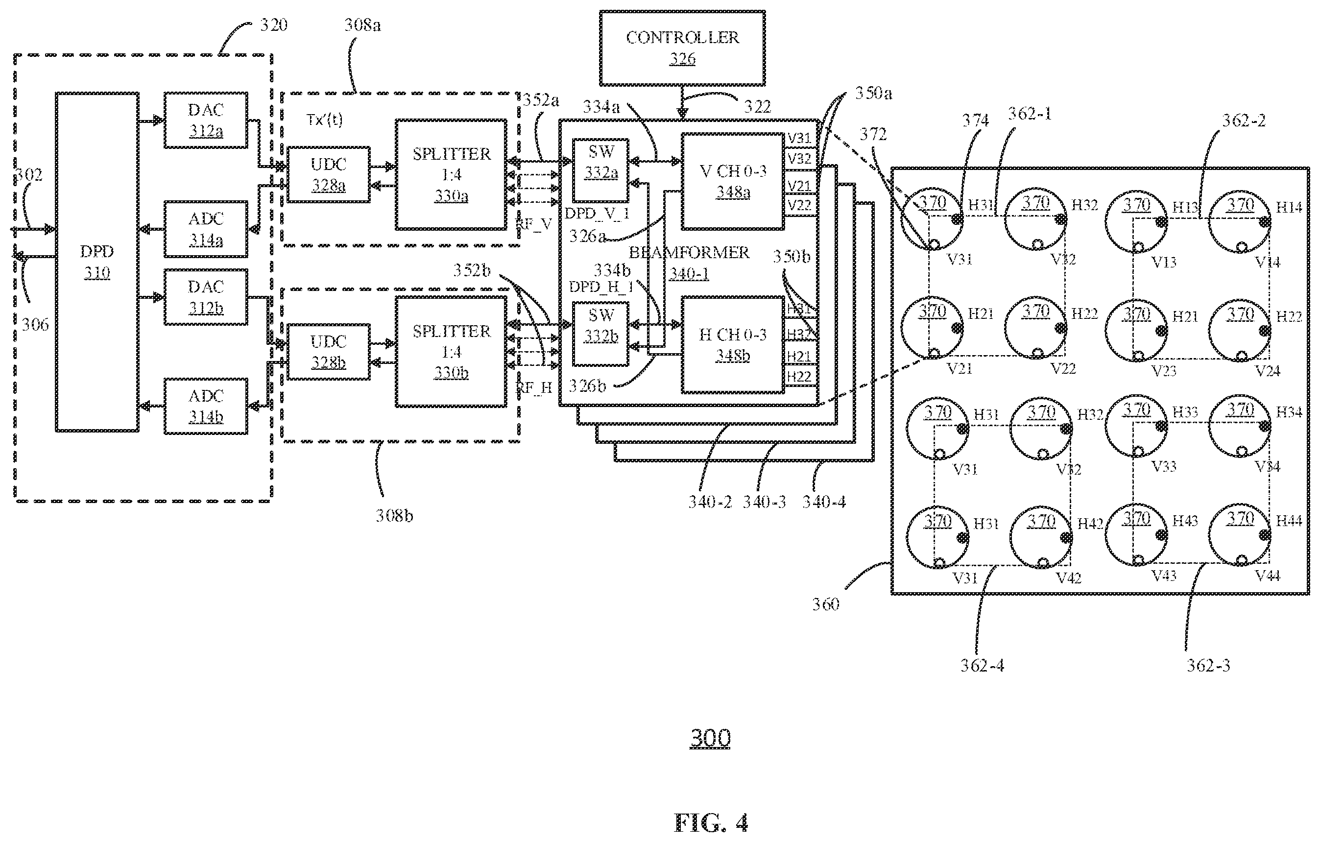 Patent US12155127 Figure 4 – MIMO antenna system and method