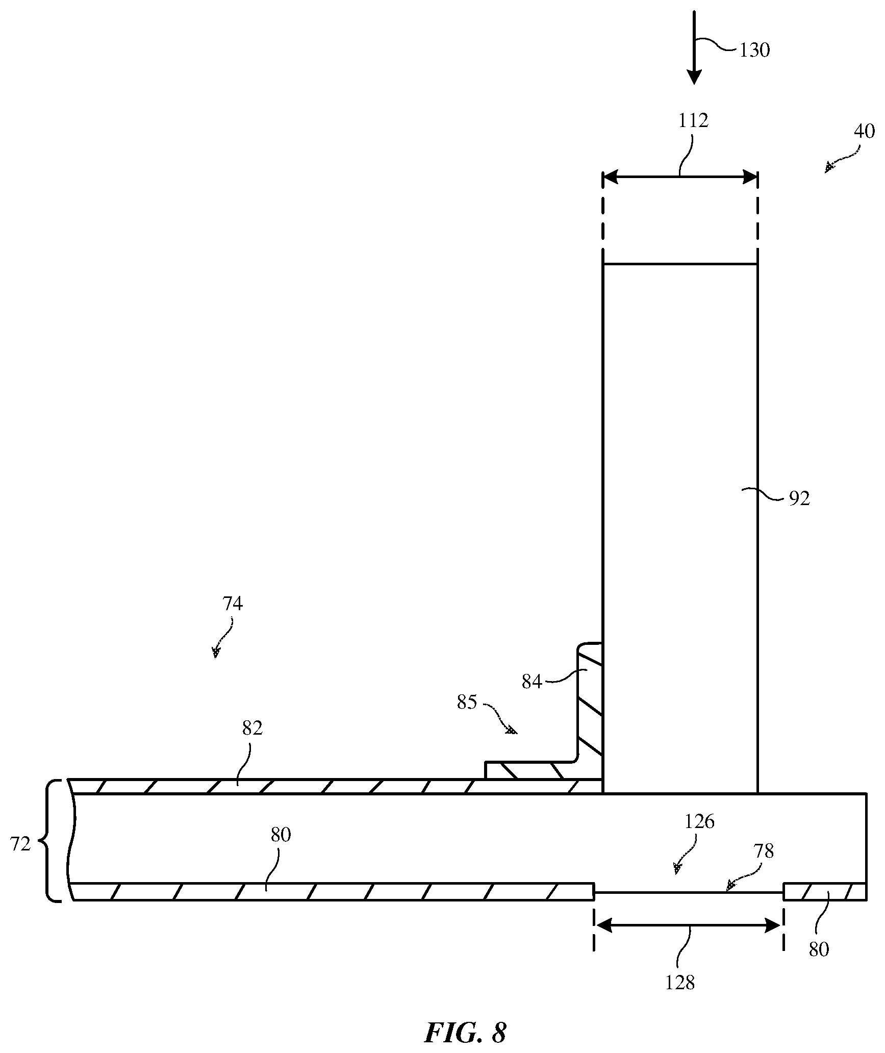 Patent US12155134 Figure 8 – Electronic devices having dielectric resonator antennas with parasitic patches