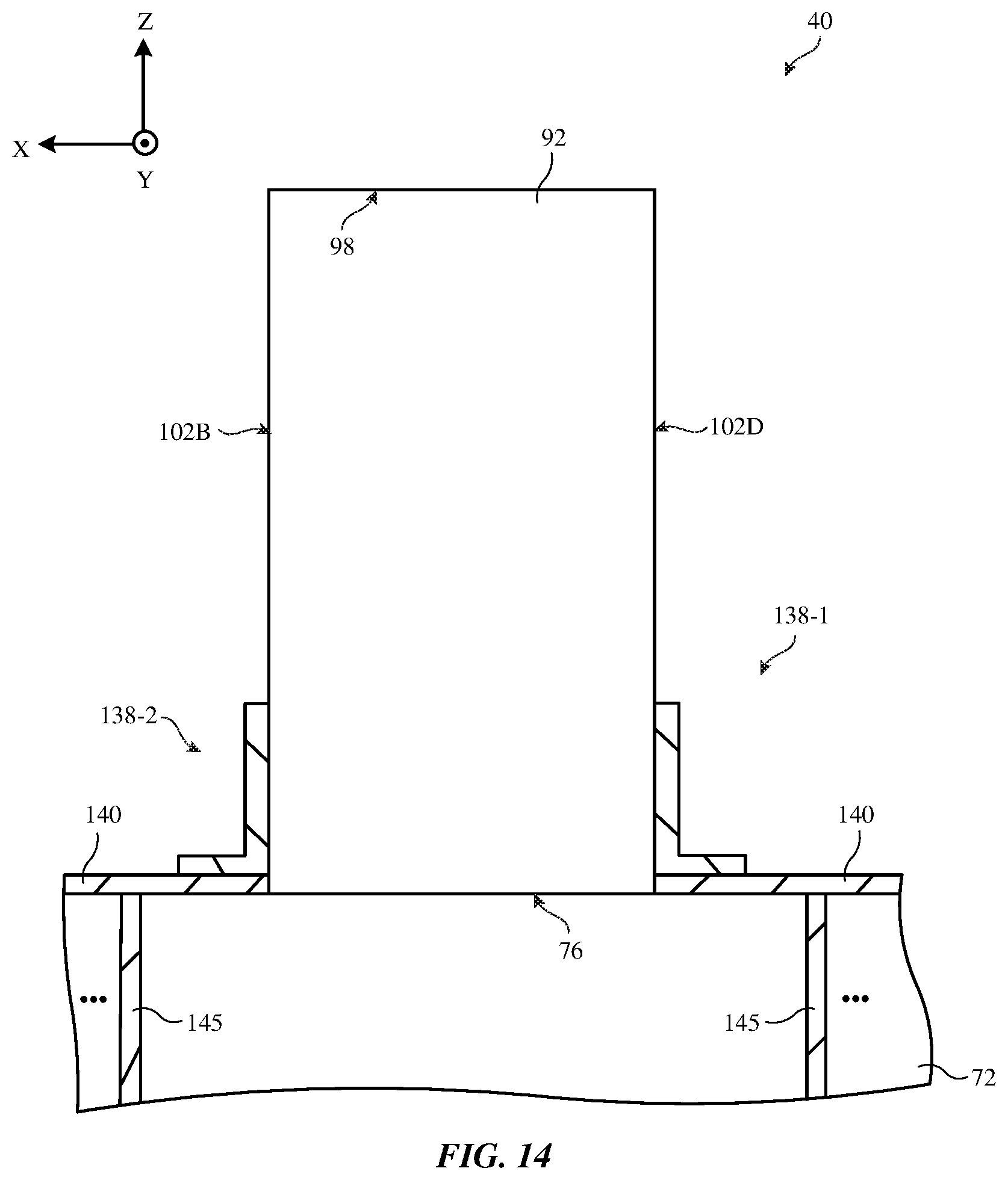 Patent US12155134 Figure 14 – Electronic devices having dielectric resonator antennas with parasitic patches