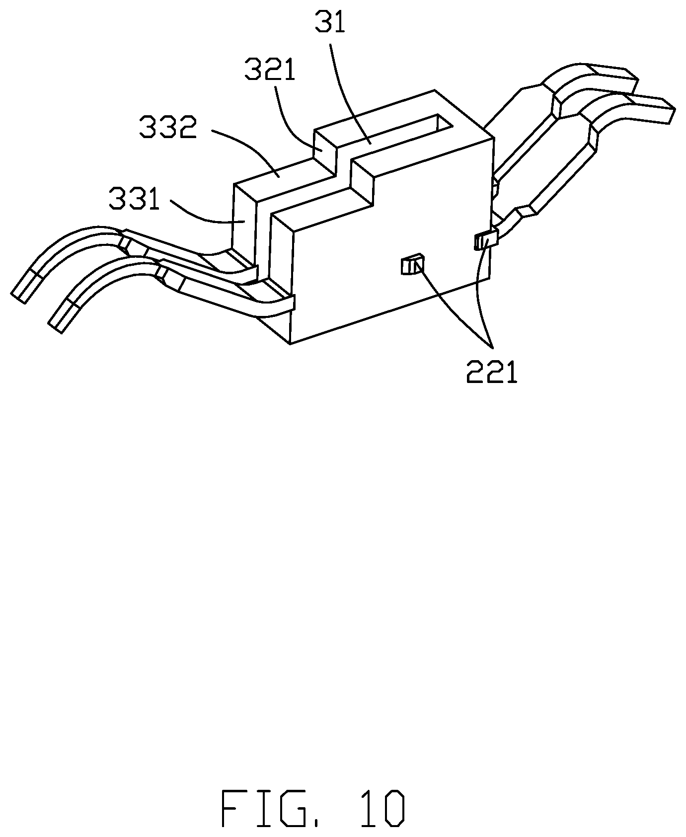 Patent US12155138 Figure 10 – Card edge connector with improved terminal pattern