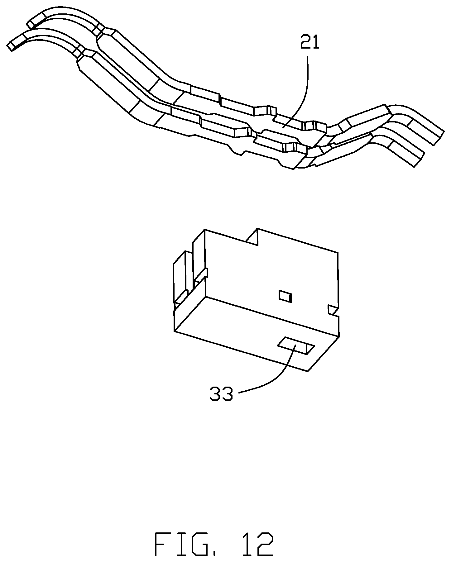 Patent US12155138 Figure 12 – Card edge connector with improved terminal pattern
