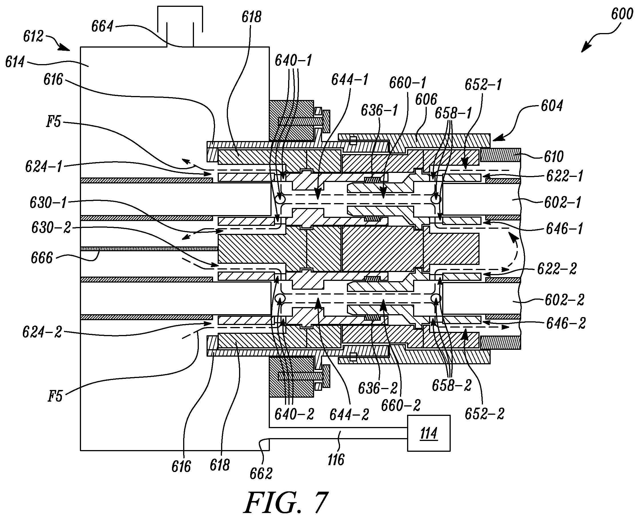 Patent US12155141 Figure 8 – Connector assembly having a cable connected charging pin and socket in fluid communication with one another