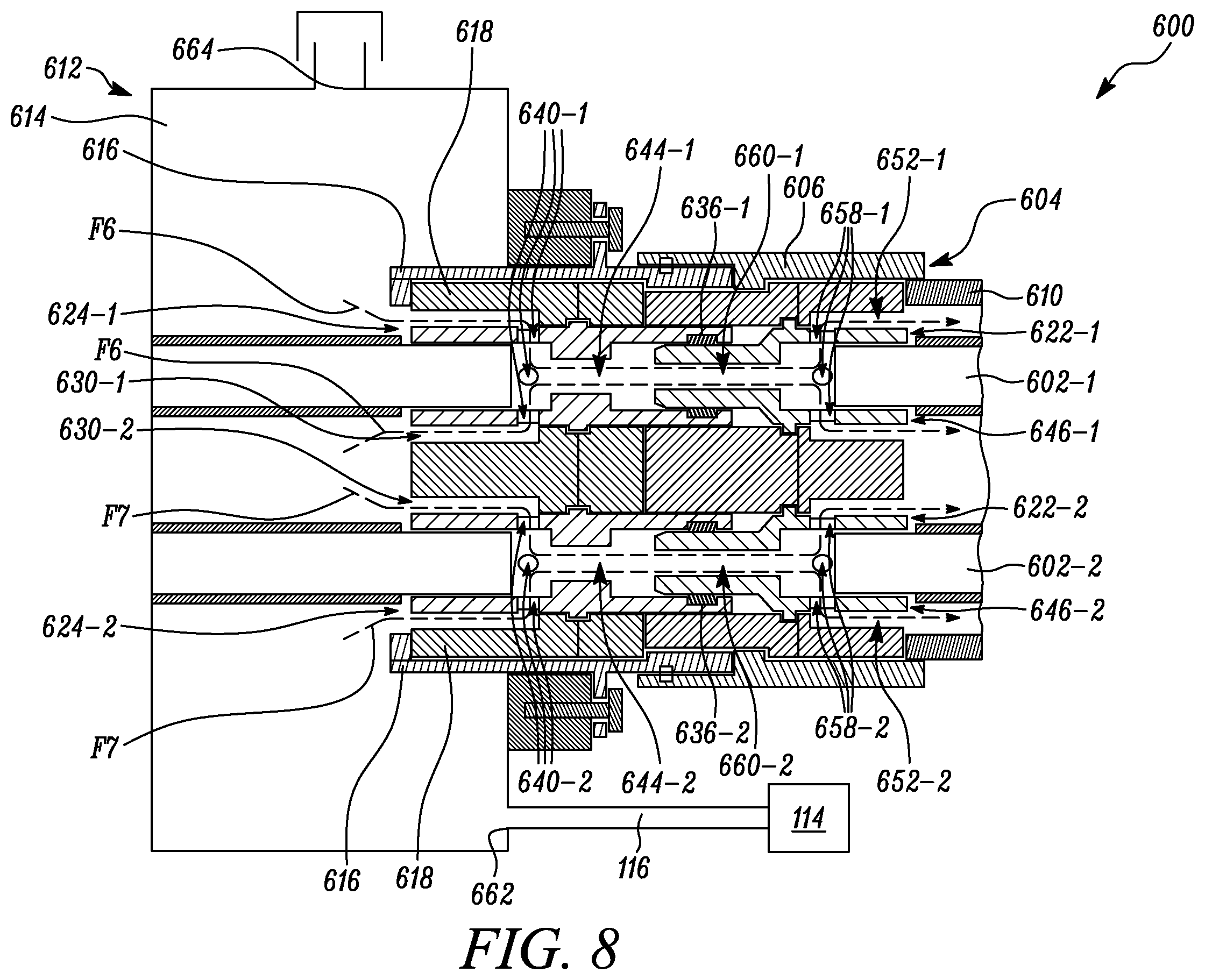 Patent US12155141 Figure 9 – Connector assembly having a cable connected charging pin and socket in fluid communication with one another