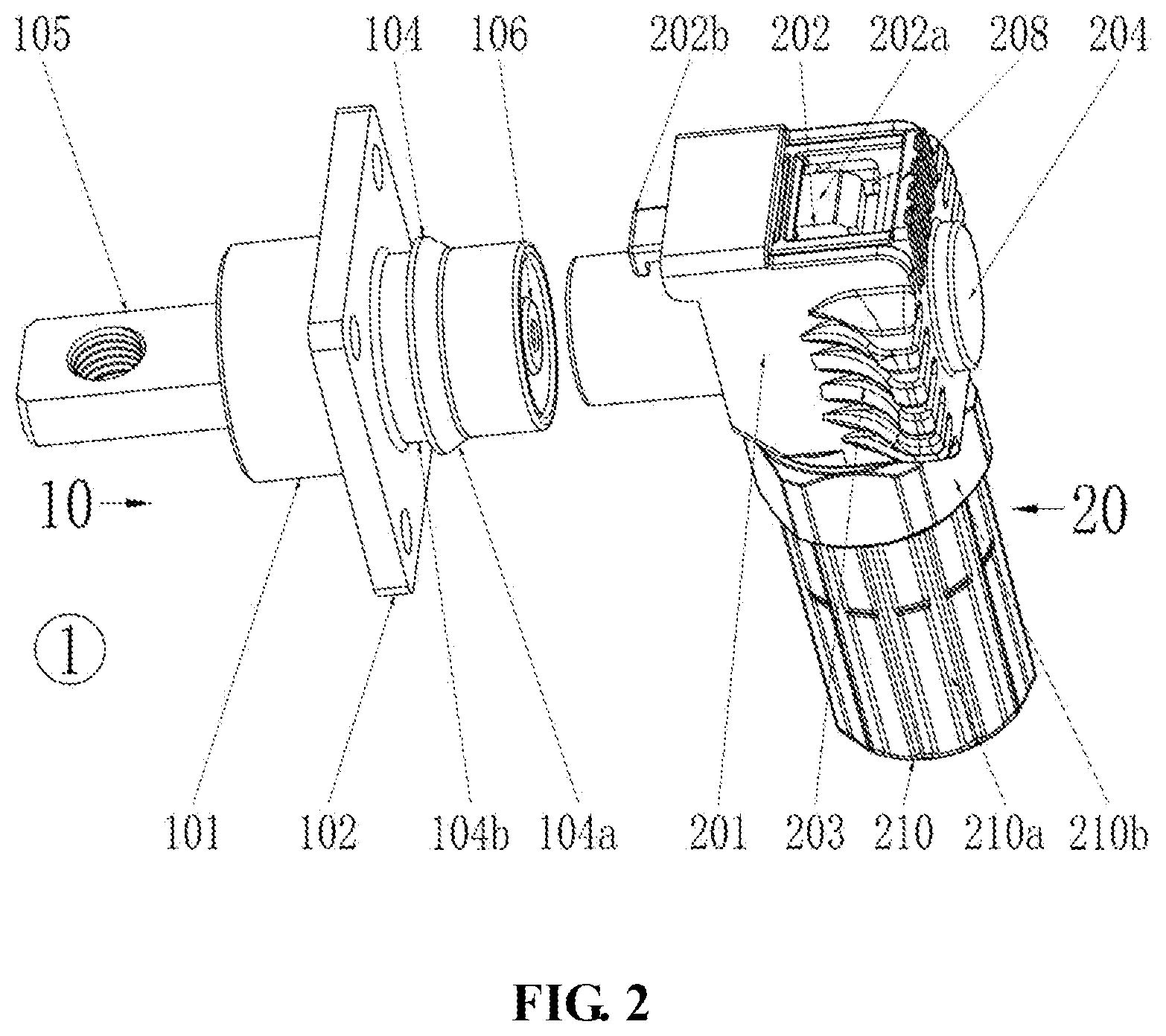 Patent US12155152 Figure 2 – High-voltage connector for energy storage