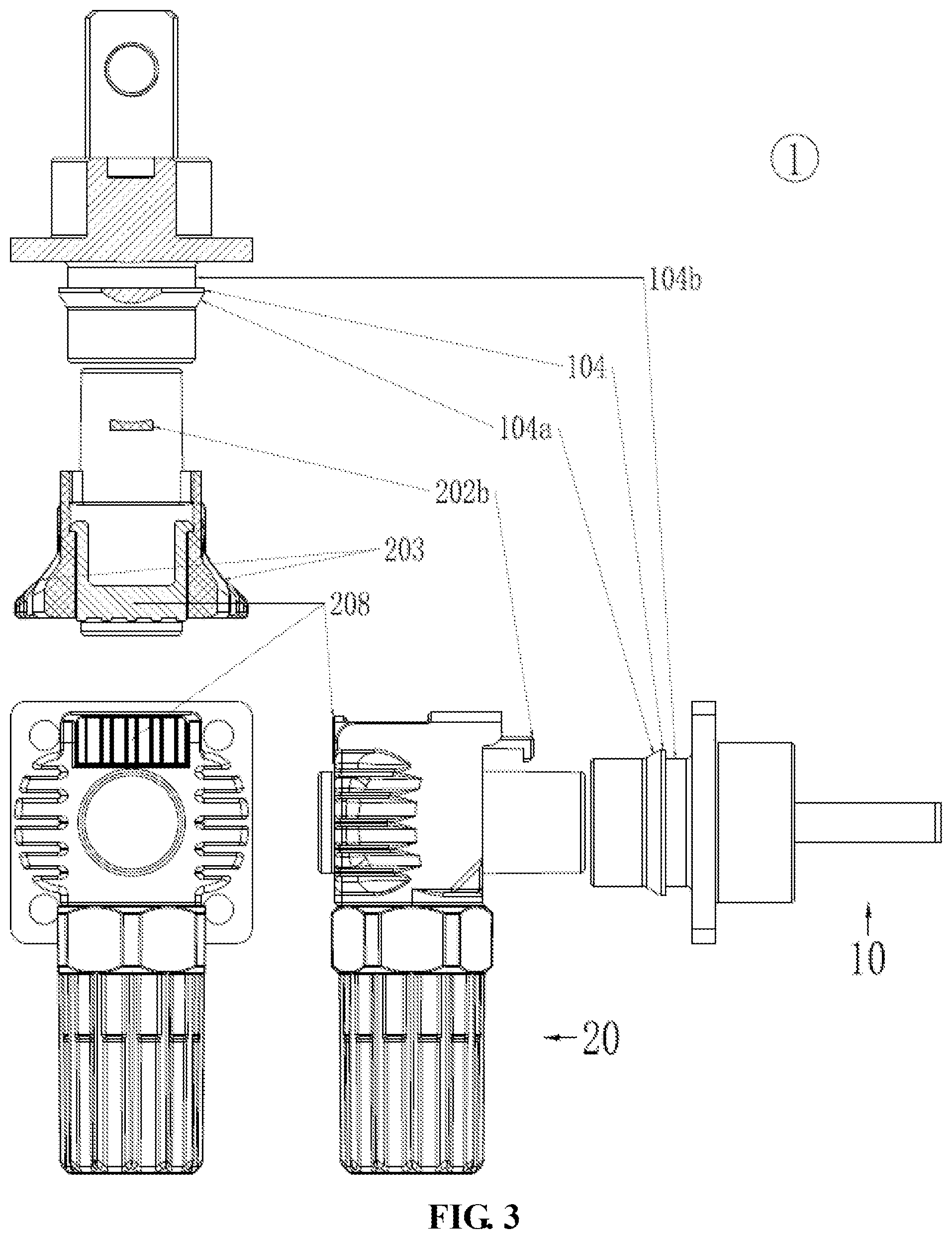 Patent US12155152 Figure 3 – High-voltage connector for energy storage