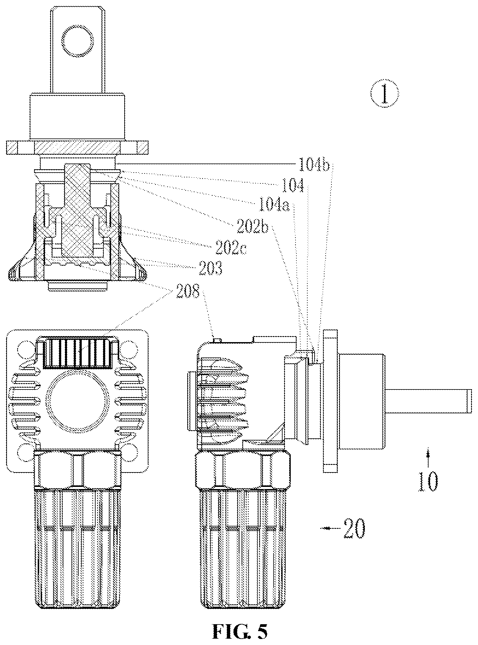 Patent US12155152 Figure 5 – High-voltage connector for energy storage