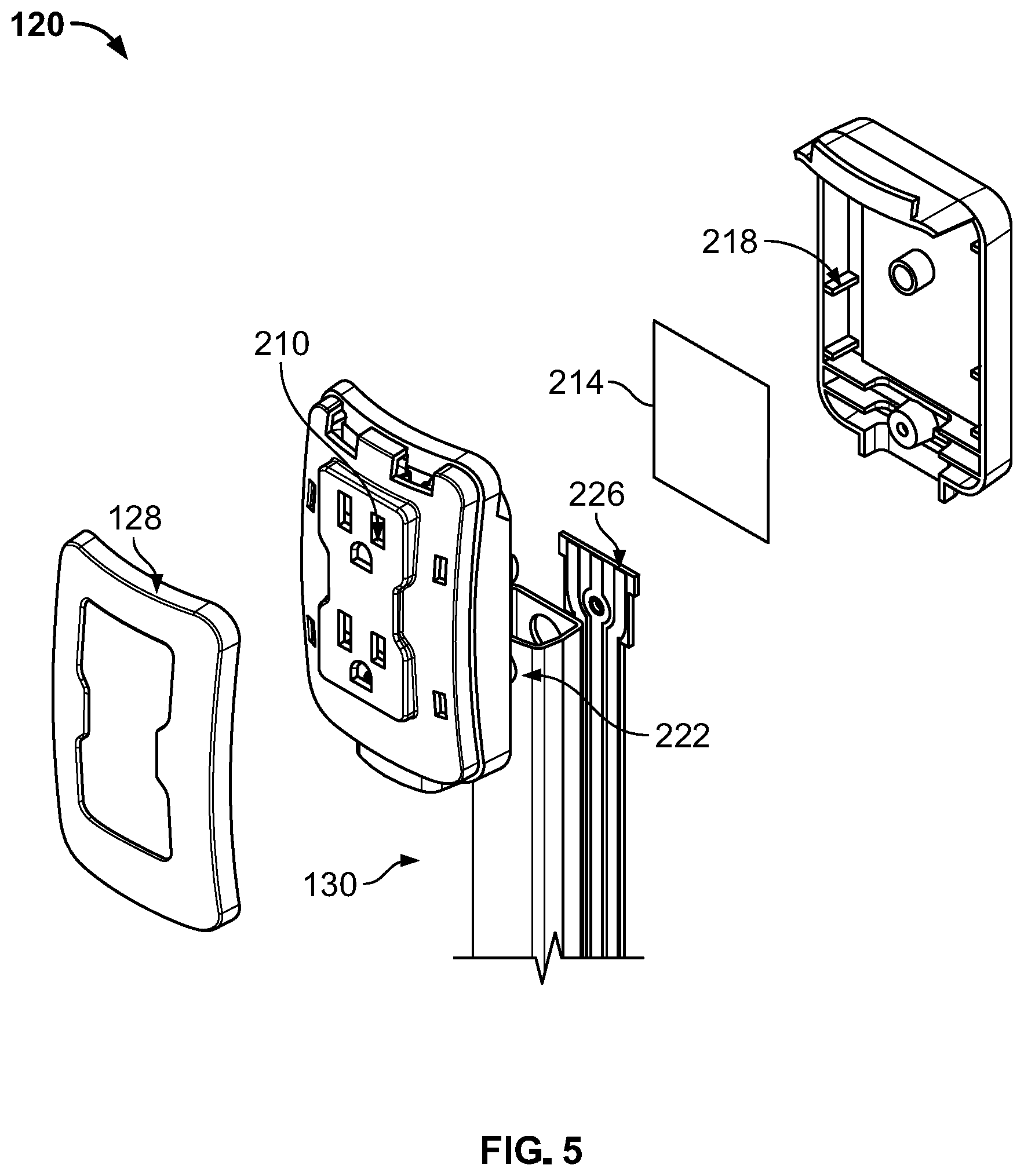 Patent US12155158 Figure 6 – Wall mounting outlet extender