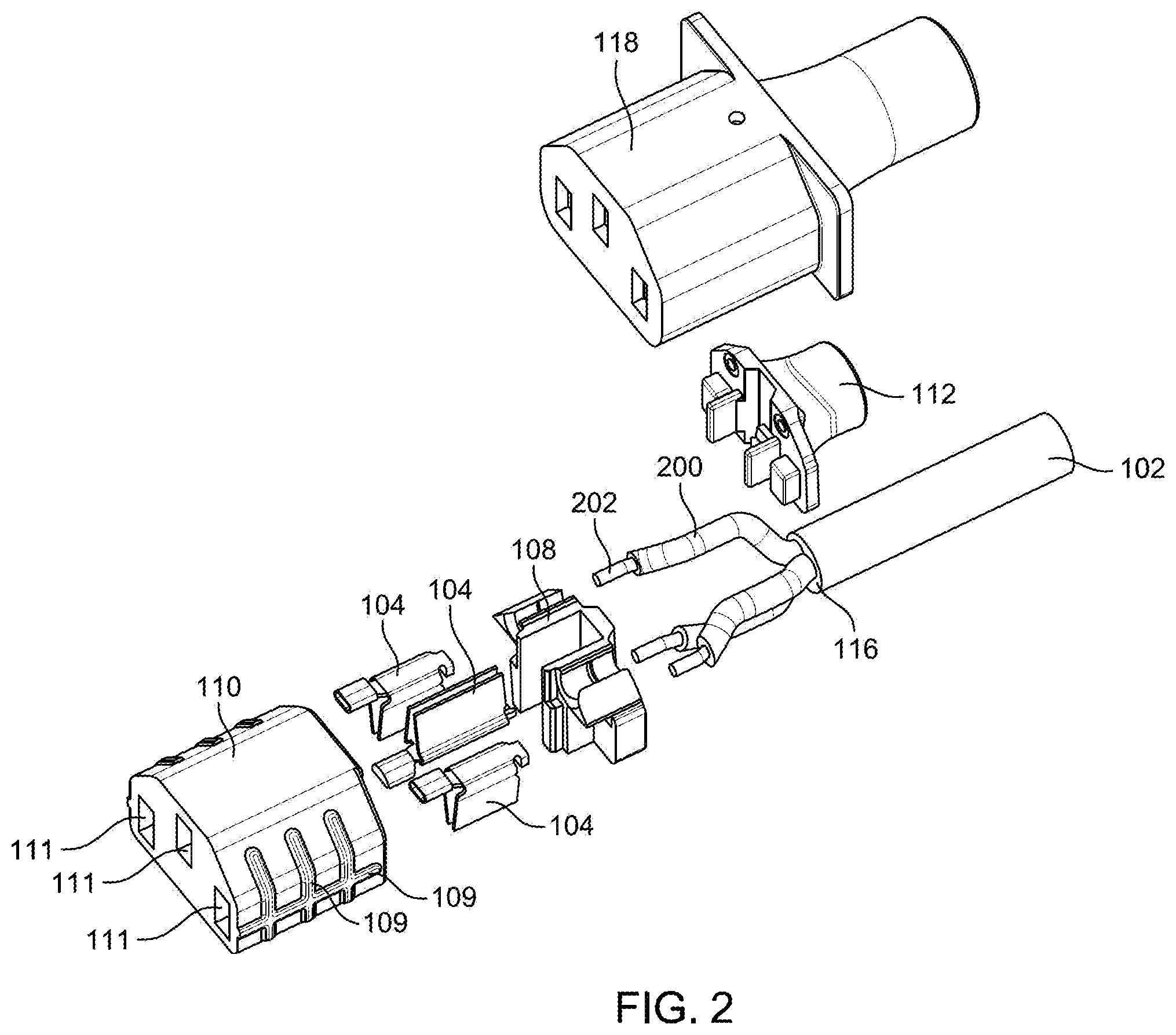 Patent US12155160 Figure 2 – Compact power connector and method for making same