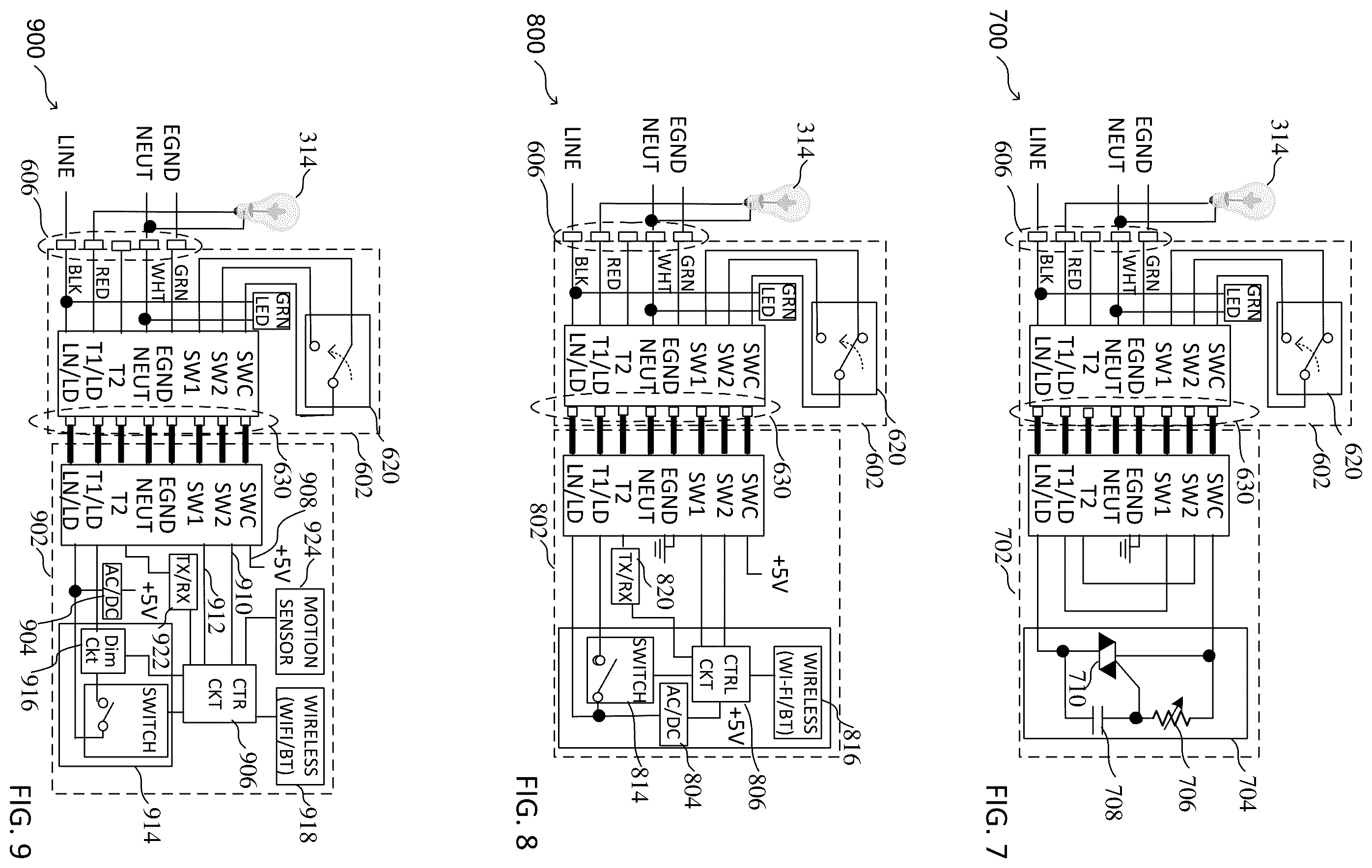 Patent US12155164 Figure 3 – In-wall power adapter having a switch and a connector for controlling the application of a voltage