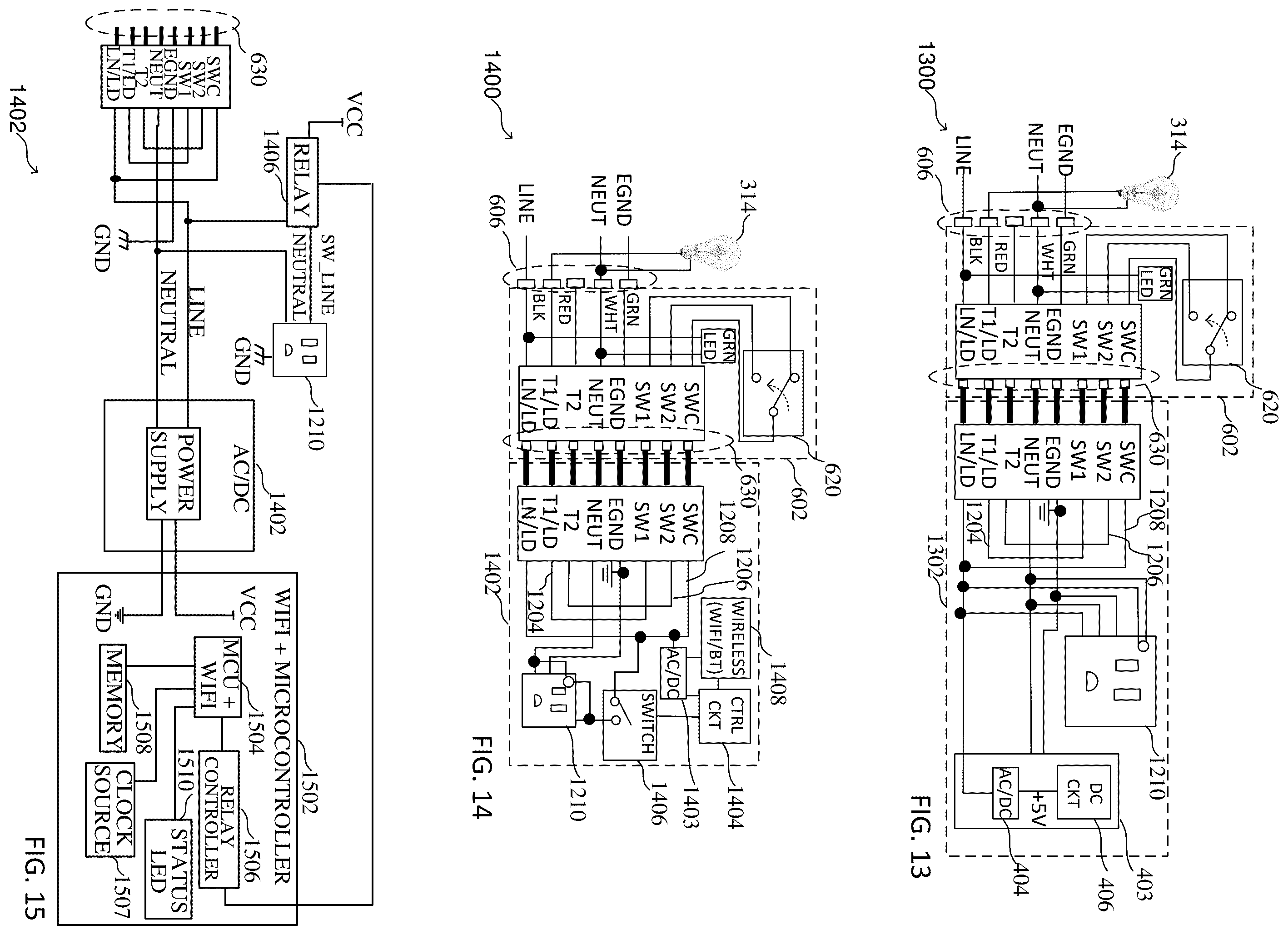 Patent US12155164 Figure 5 – In-wall power adapter having a switch and a connector for controlling the application of a voltage