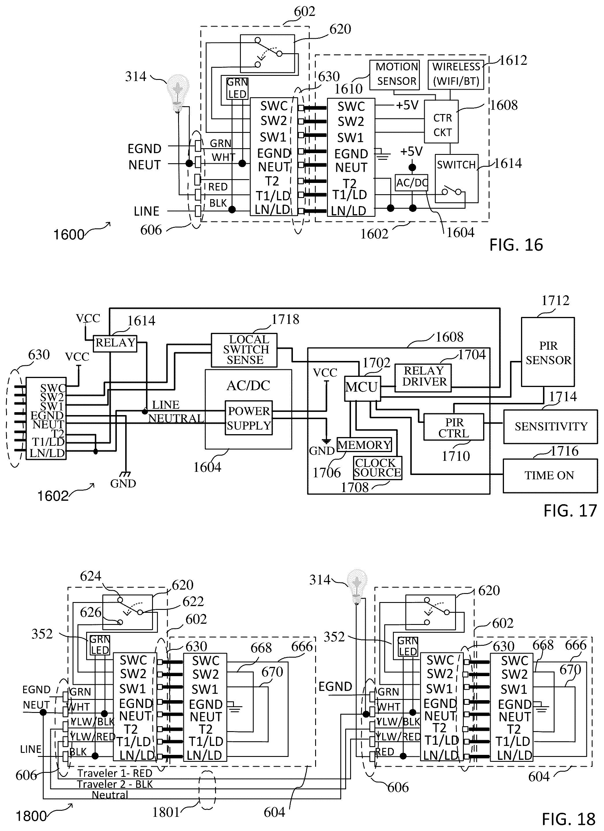 Patent US12155164 Figure 6 – In-wall power adapter having a switch and a connector for controlling the application of a voltage