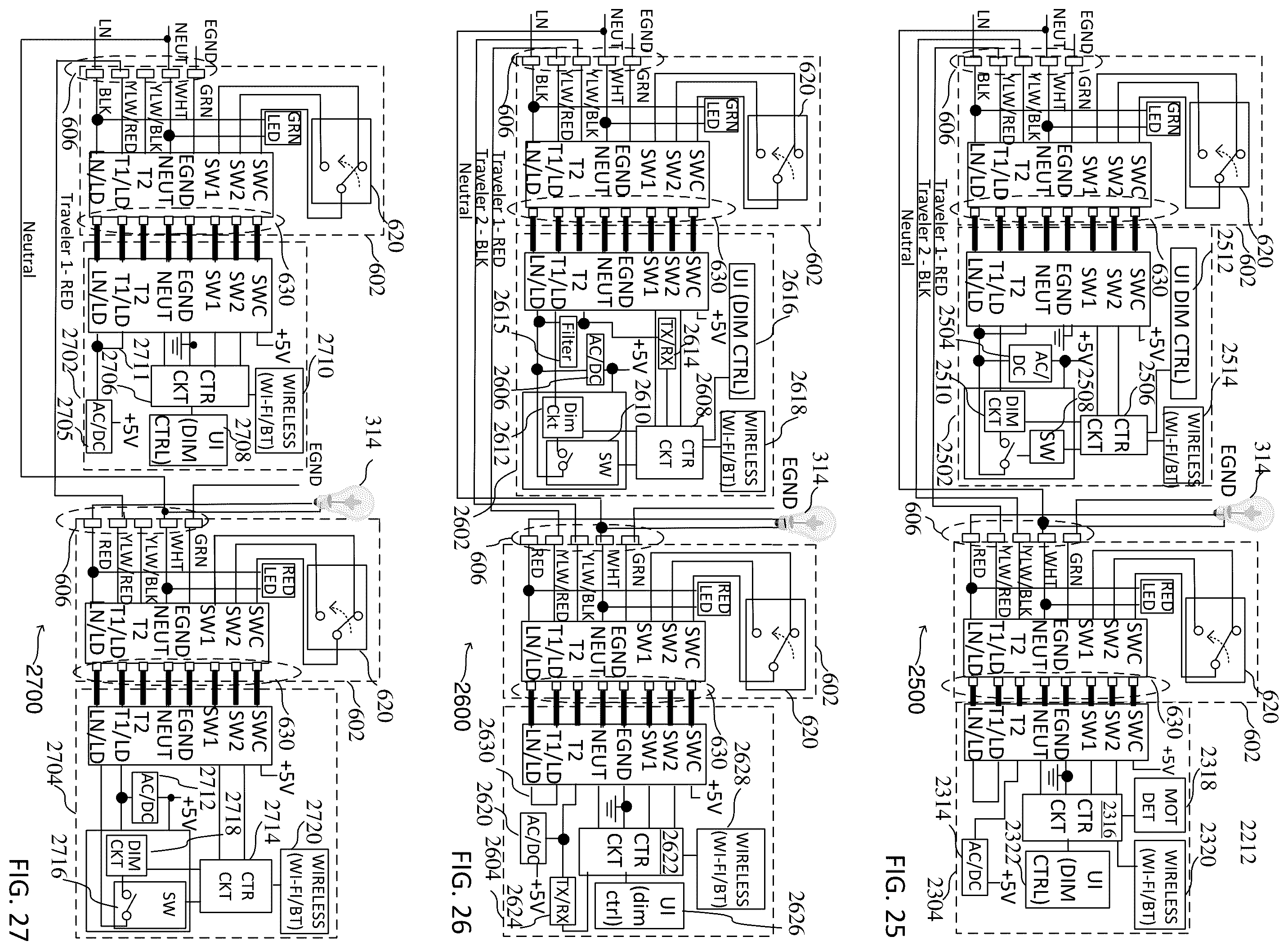 Patent US12155164 Figure 9 – In-wall power adapter having a switch and a connector for controlling the application of a voltage