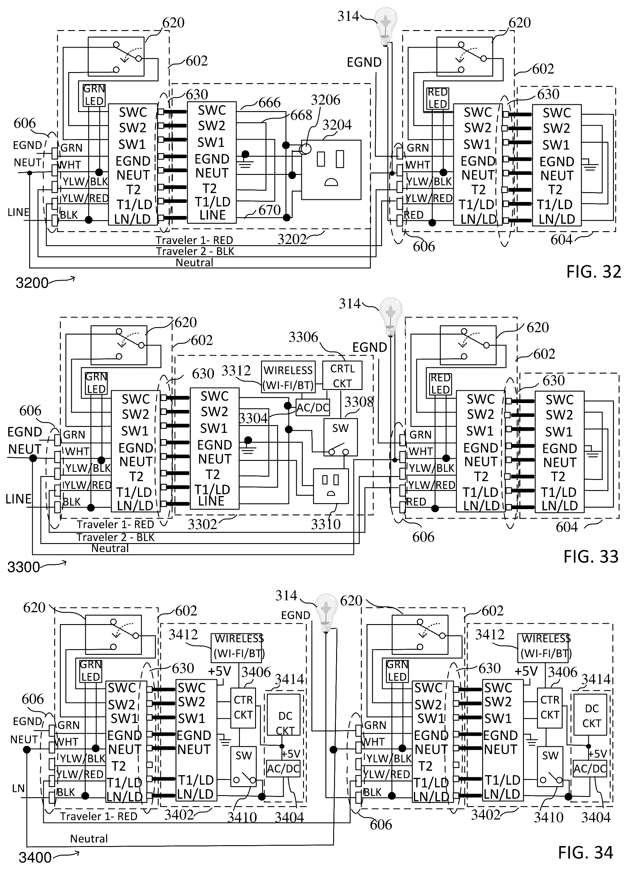 Patent US12155164 Figure 12 – In-wall power adapter having a switch and a connector for controlling the application of a voltage