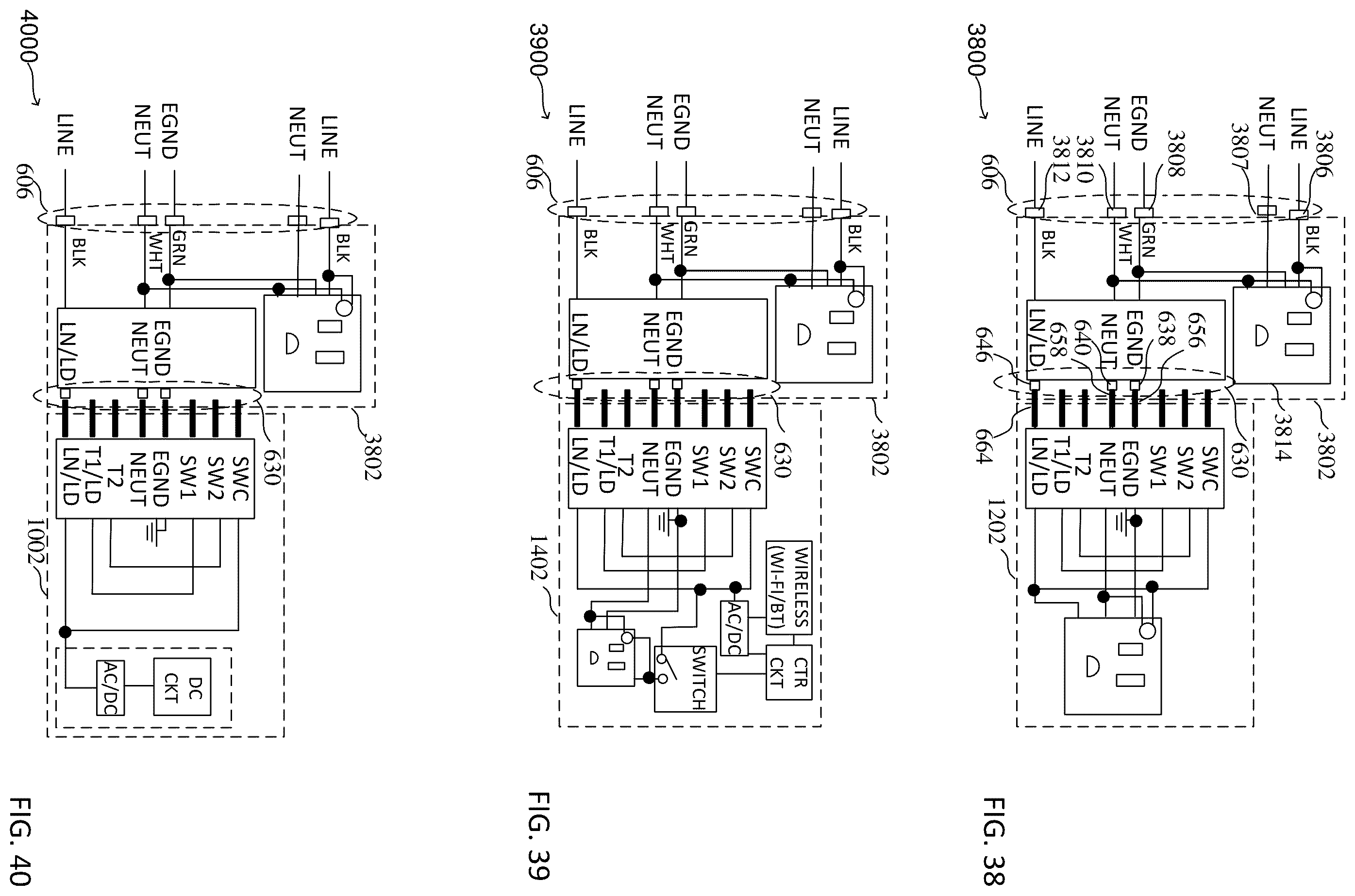 Patent US12155164 Figure 14 – In-wall power adapter having a switch and a connector for controlling the application of a voltage